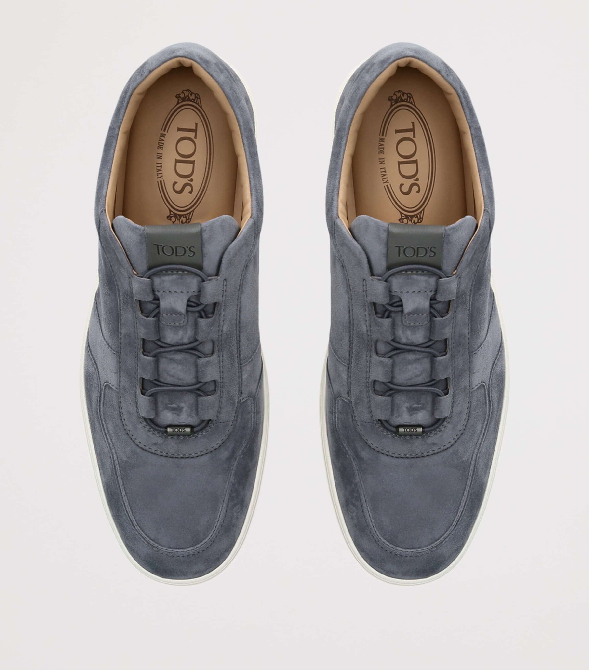 Tod's Leather Elastic Cassetta Sneakers Pale Blue Image 3