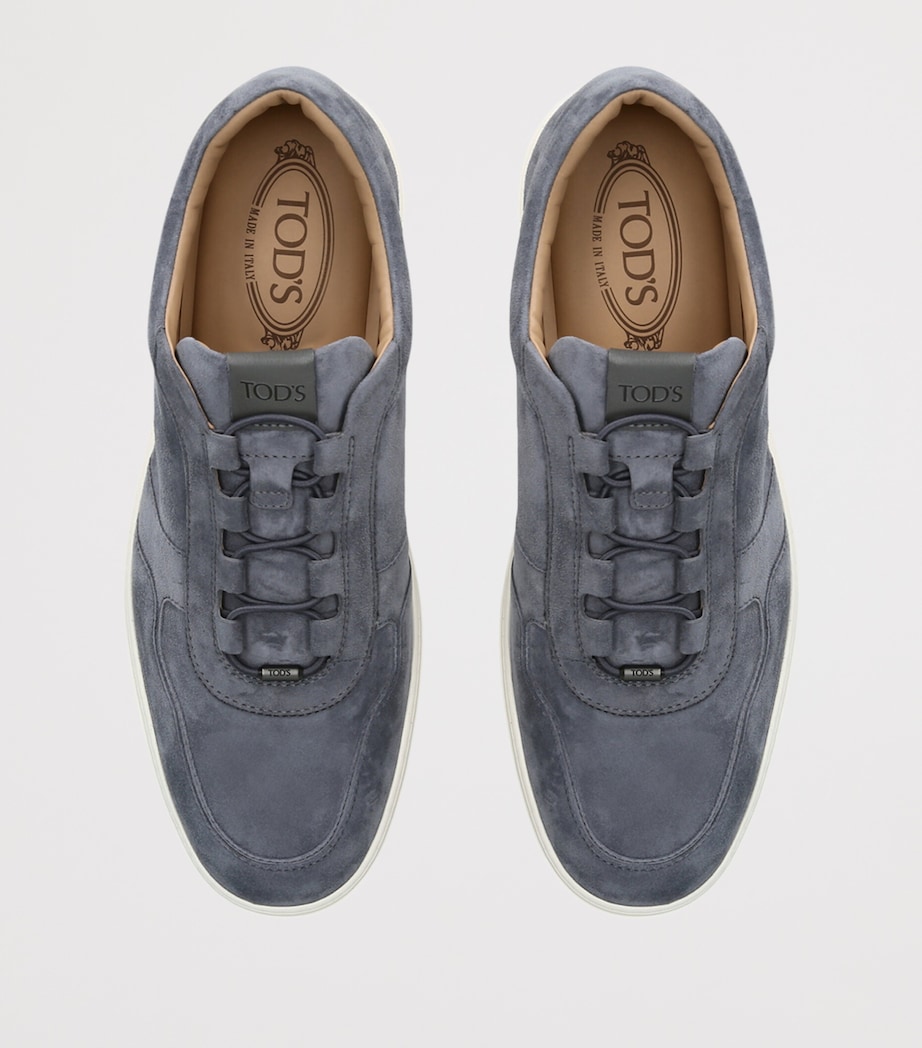 Tod's Leather Elastic Cassetta Sneakers Pale Blue Image 3