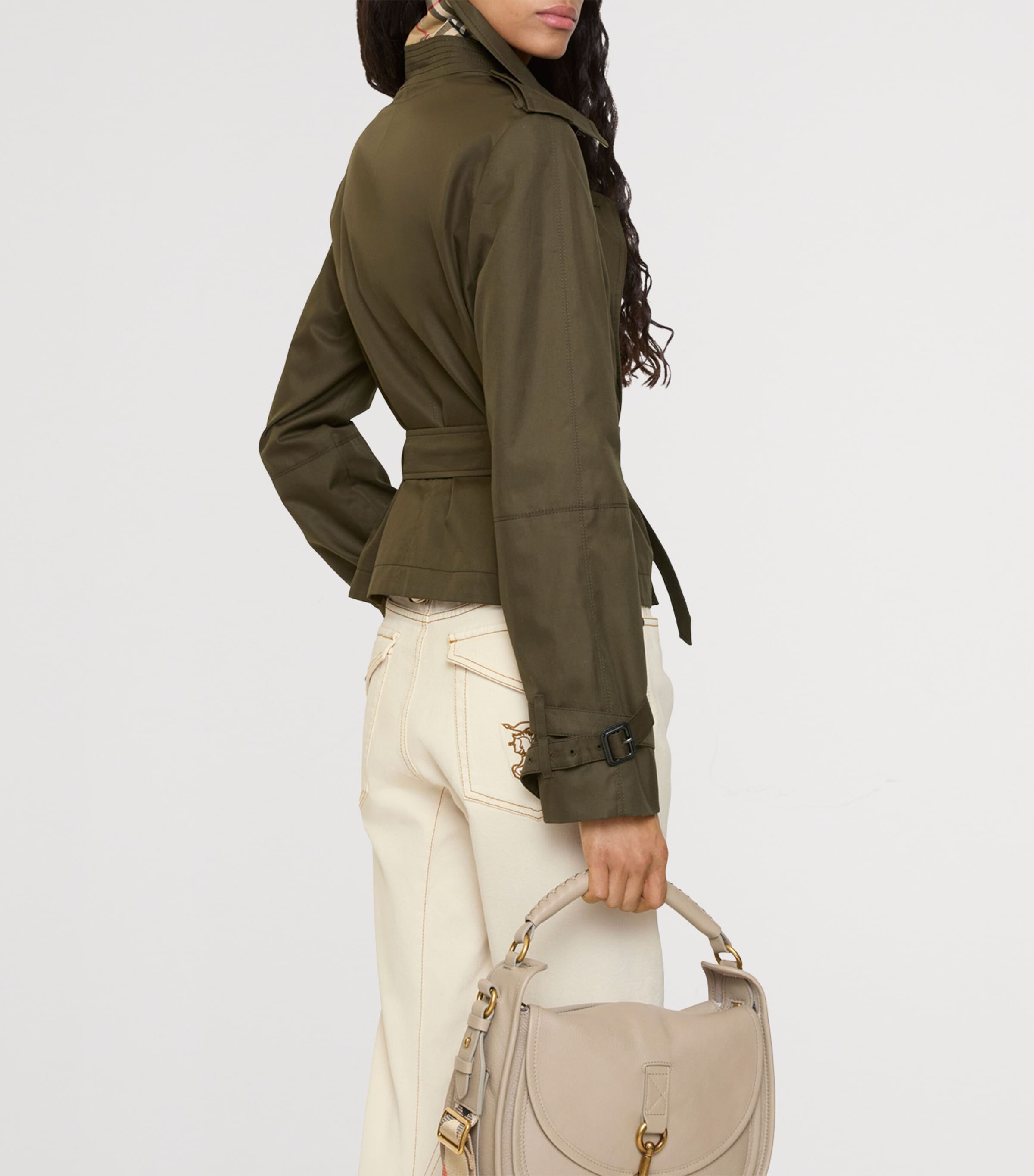 Tropical Gabardine Cropped Jacket JUNIPER Image 5
