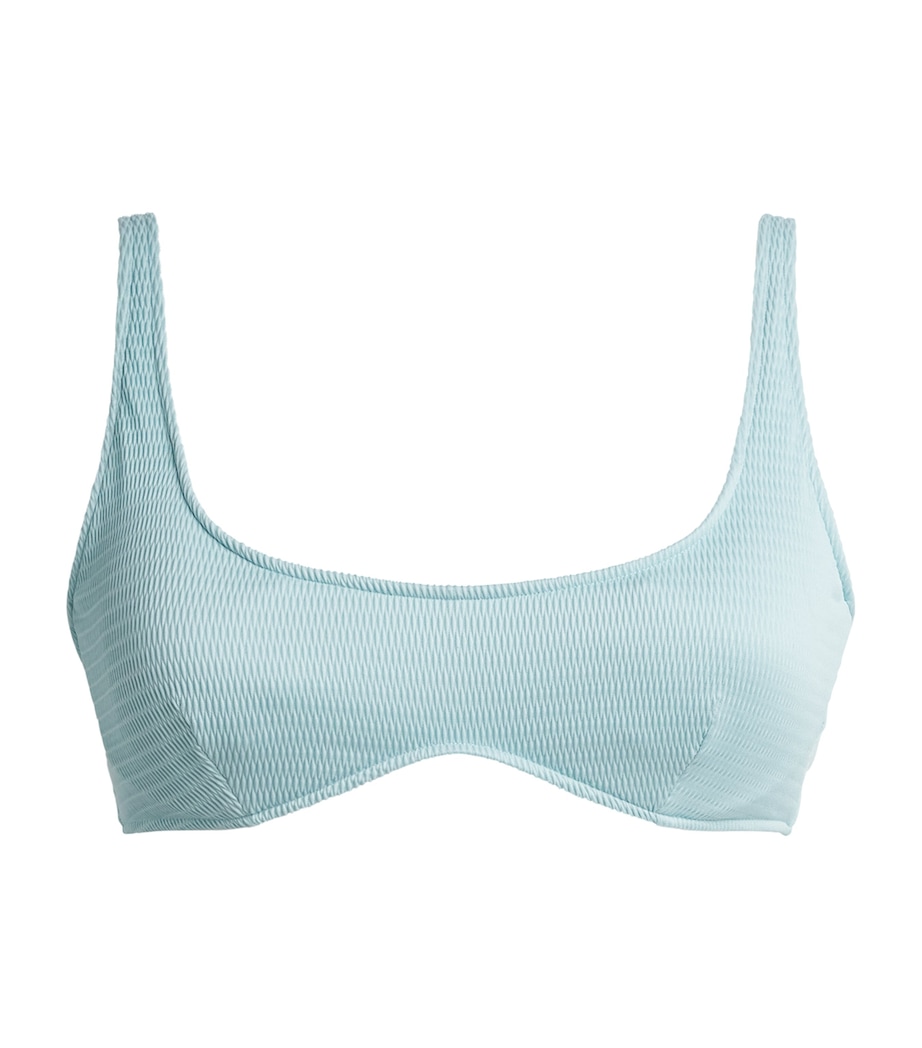 Wolford Womens Textured Underwired Bikini Top Aqua Image 1