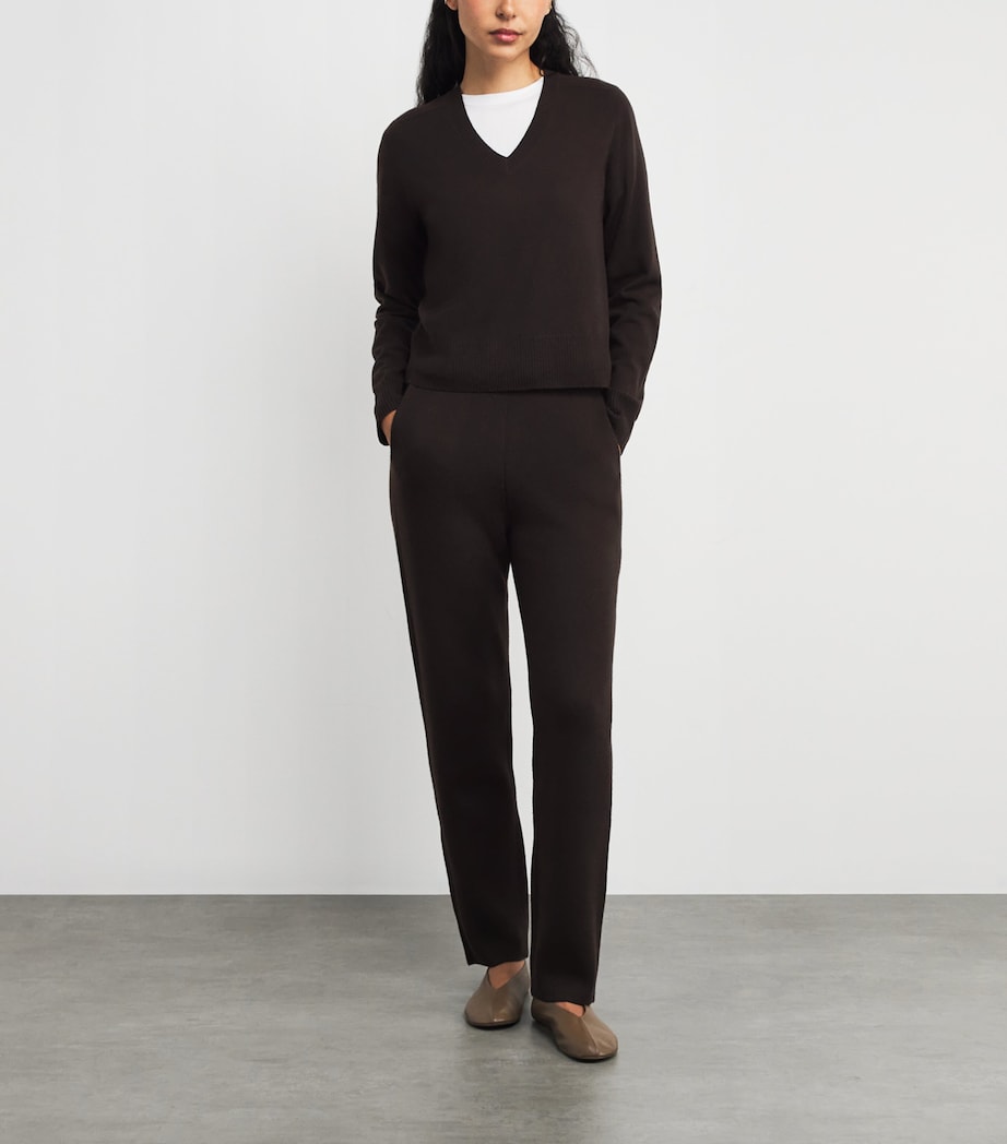 Cashmere V-Neck Holyhead Sweater BROWN WOOD Image 2