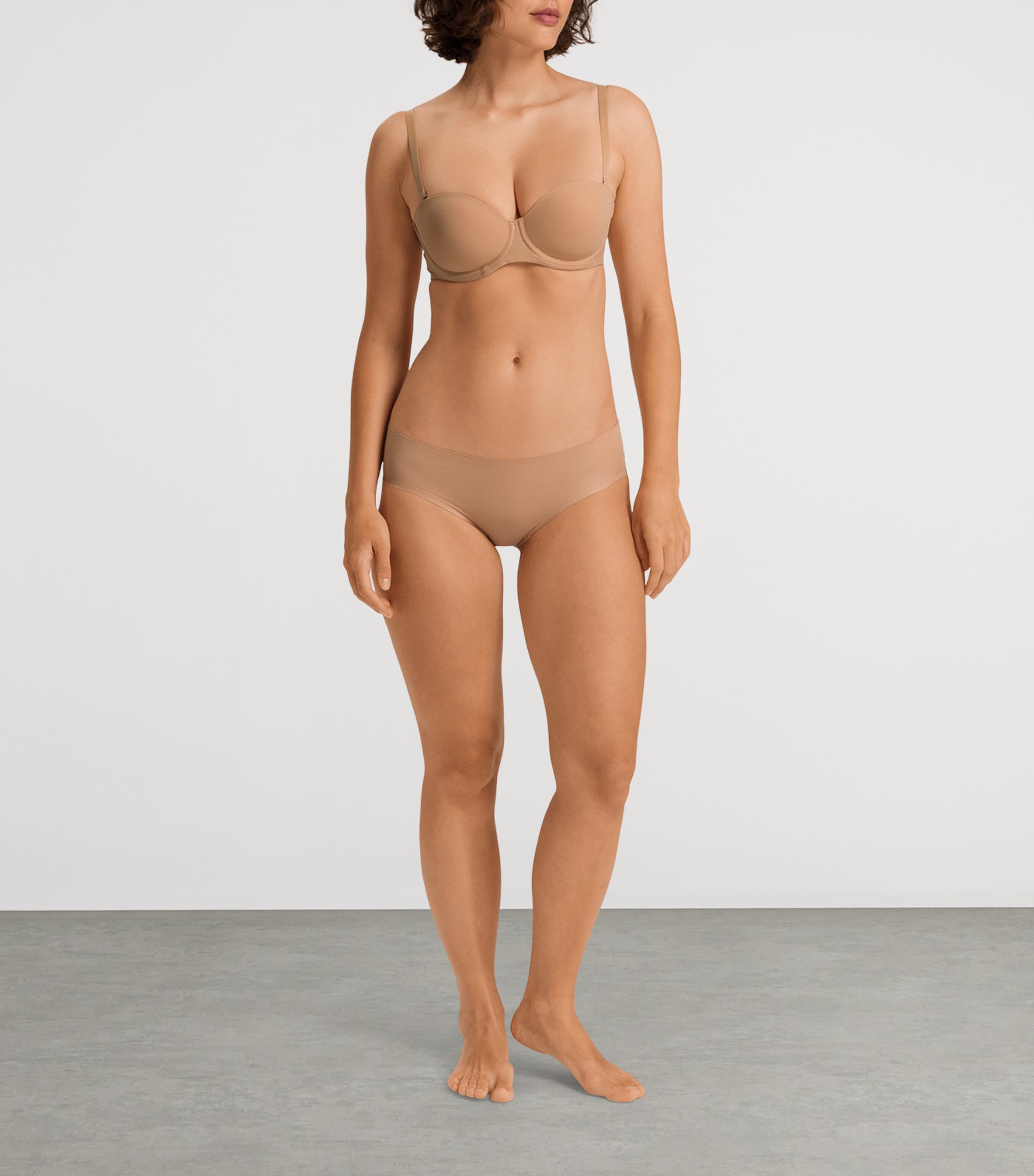 Invisible Cotton Midi Briefs BEIGE Image 5