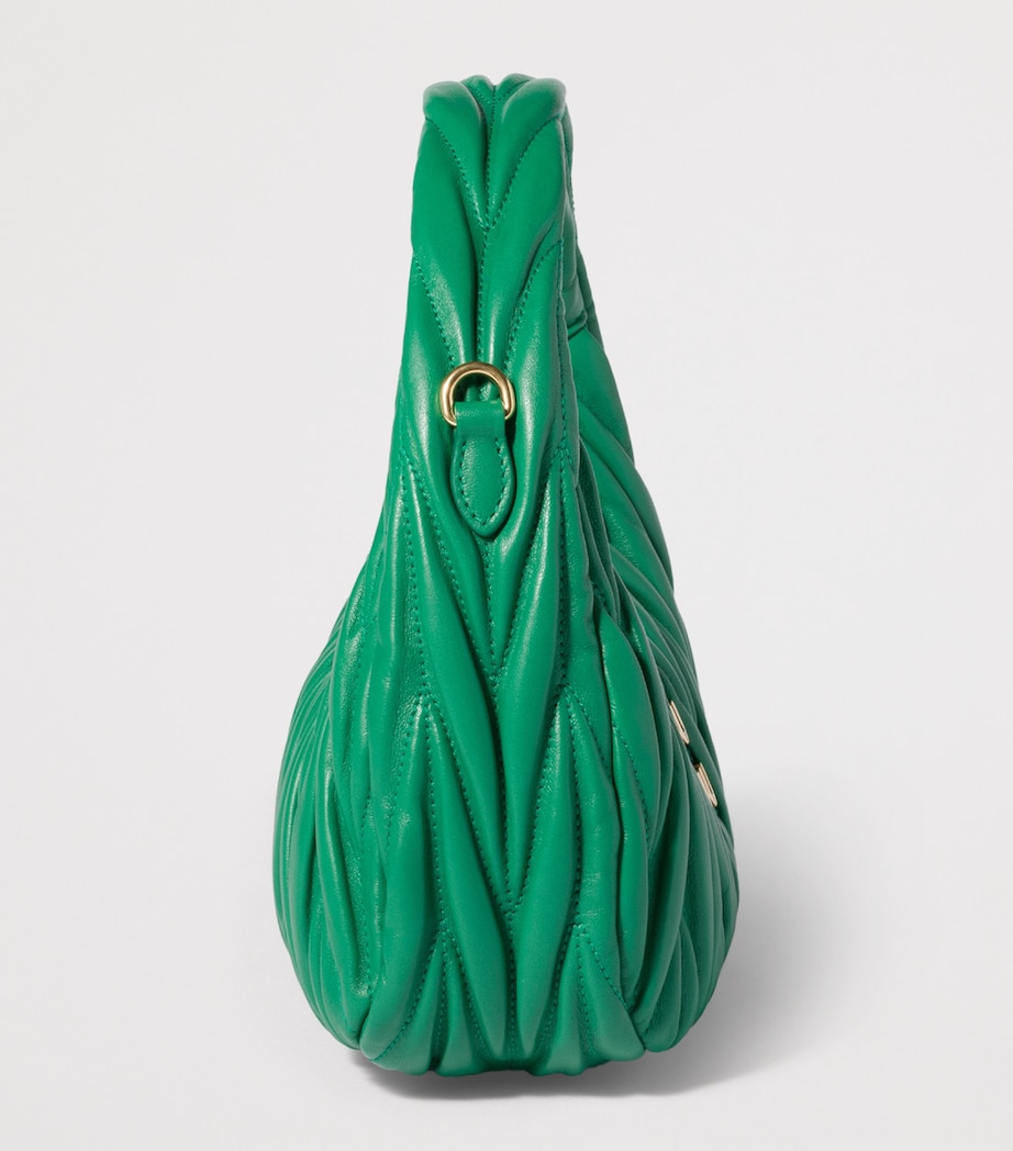 Miu Miu Matelassé Leather Wander Top-Handle Bag Green Image 4