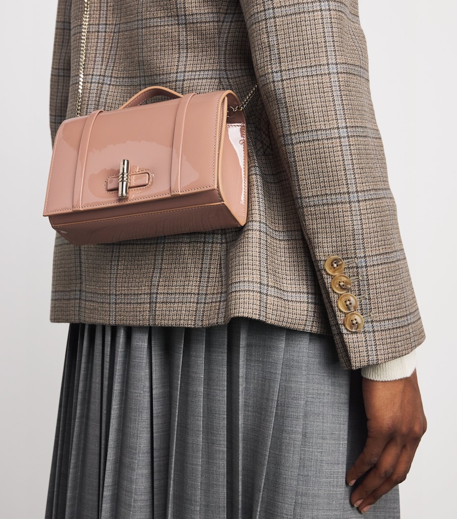 Malone Souliers Small Patent Leather May Top-Handle Bag Dove Image 2