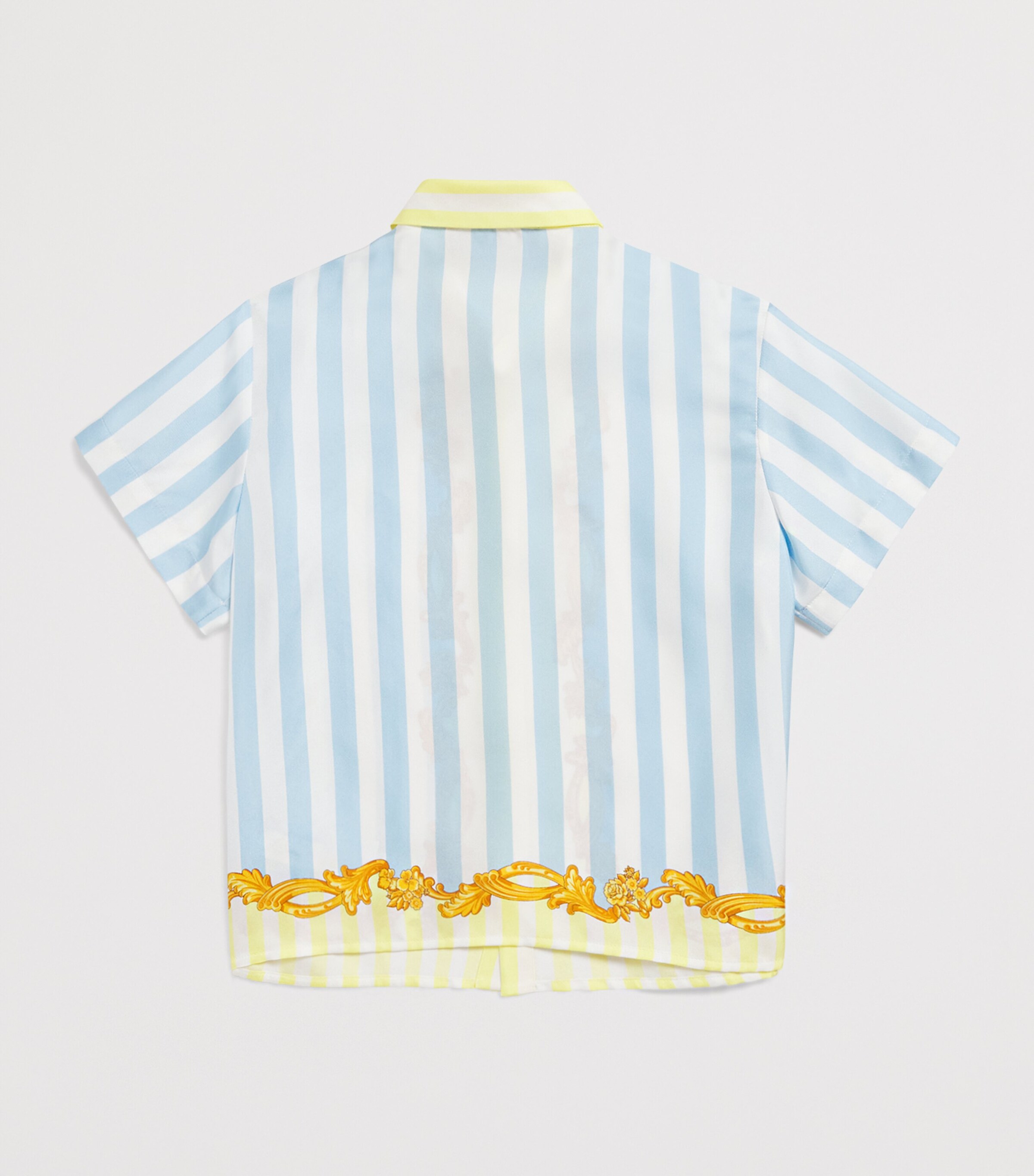 Silk Barocco Pinstripe Shirt (1-5 Years) 5UF40-95BLUE+YELLOW Image 2