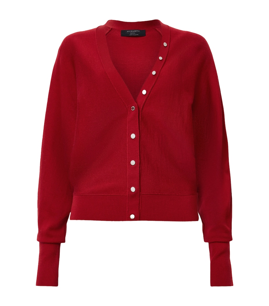 Wool Honor V-Neck Cardigan CRIMSON RED Image 1