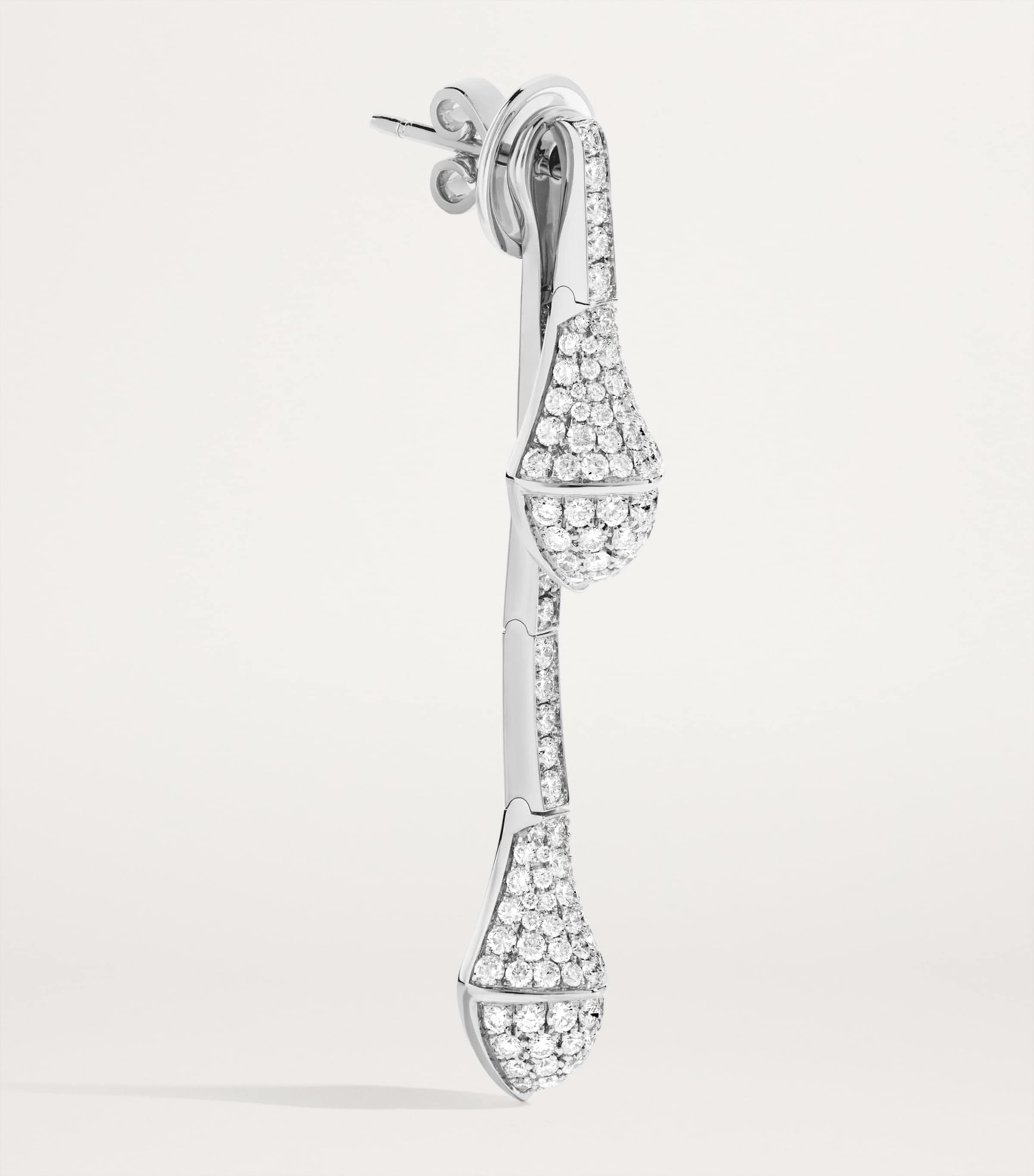 White Gold and Diamond Cleo Drop Earrings WHITE GOLD Image 2