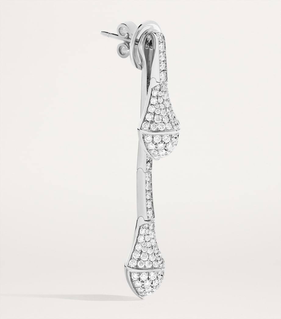 White Gold and Diamond Cleo Drop Earrings WHITE GOLD Image 2