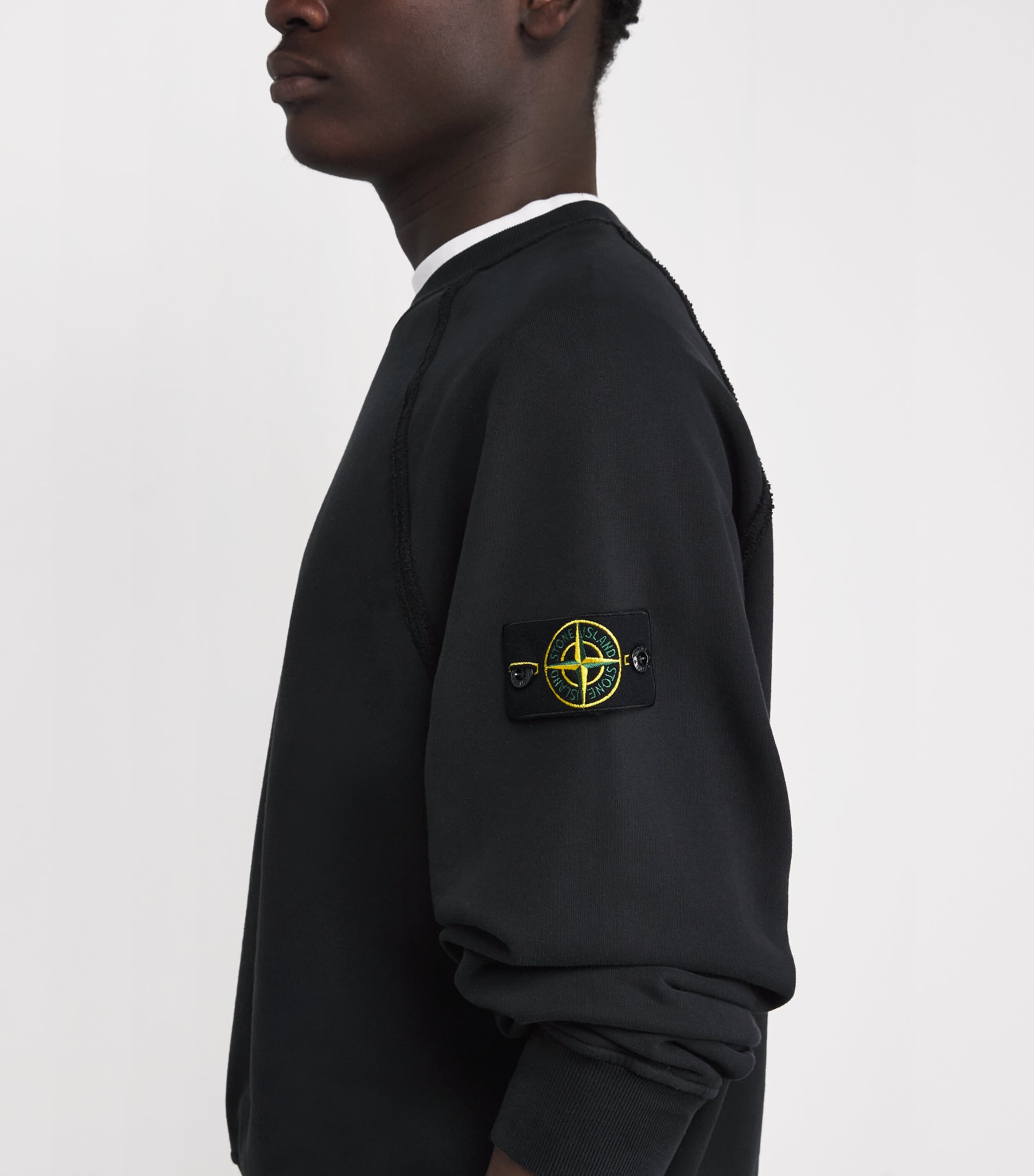 Stone Island Black Cotton Compass Logo Sweatshirt | Harrods US