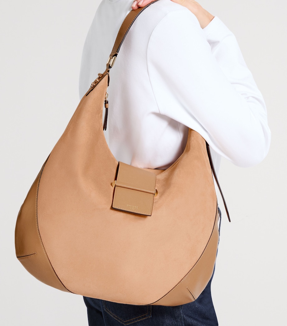 Jimmy Choo Medium Bar Suede Shoulder Bag Toffee/toffee/shiny Image 2