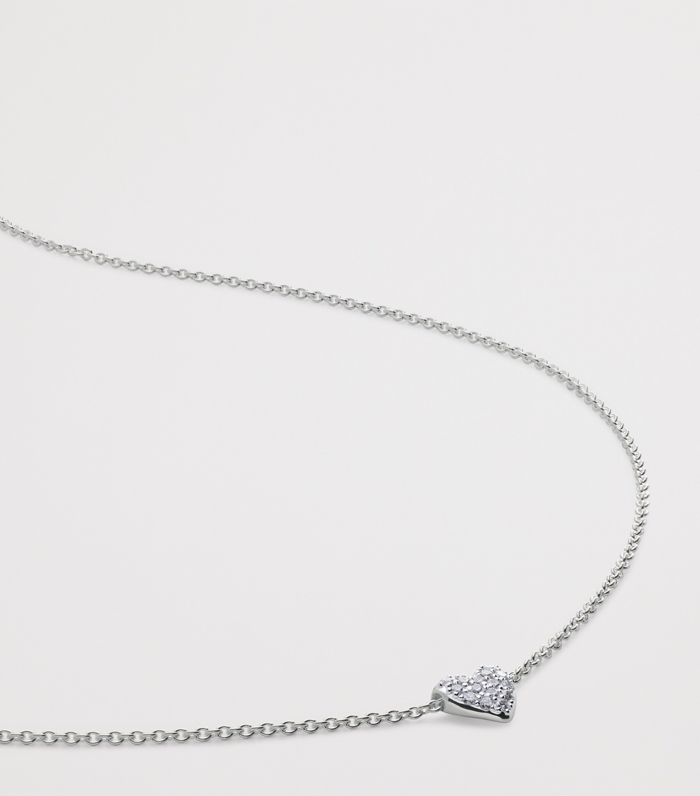 Monica Vinader Sterling Silver and Diamond Heart Necklace Sterling Silver Image 2