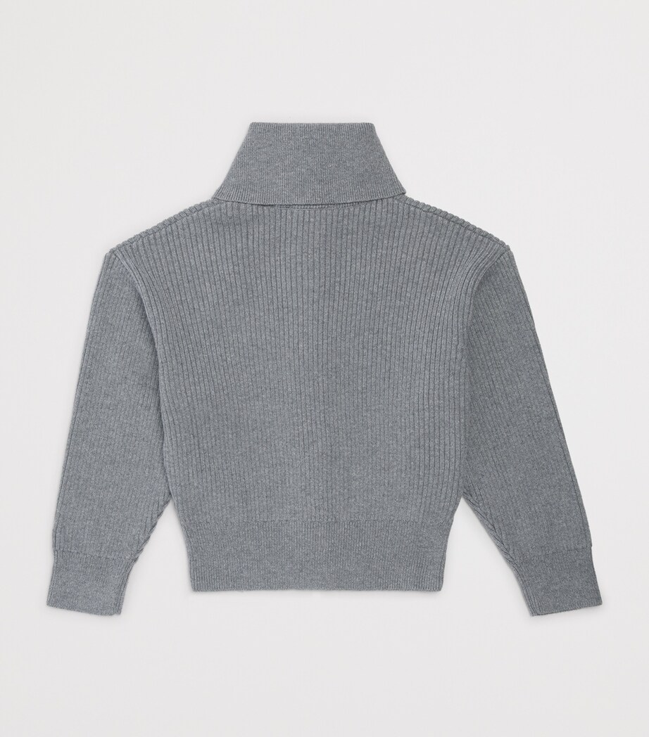 Givenchy Kids Cotton-Cashmere Ribbed Cardigan (4-12+ Years) Marl Image 2