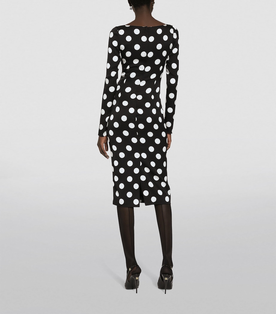 Silk Polka-Dot Bodycon Dress HNL2W-POIS BCO FDO.N Image 5