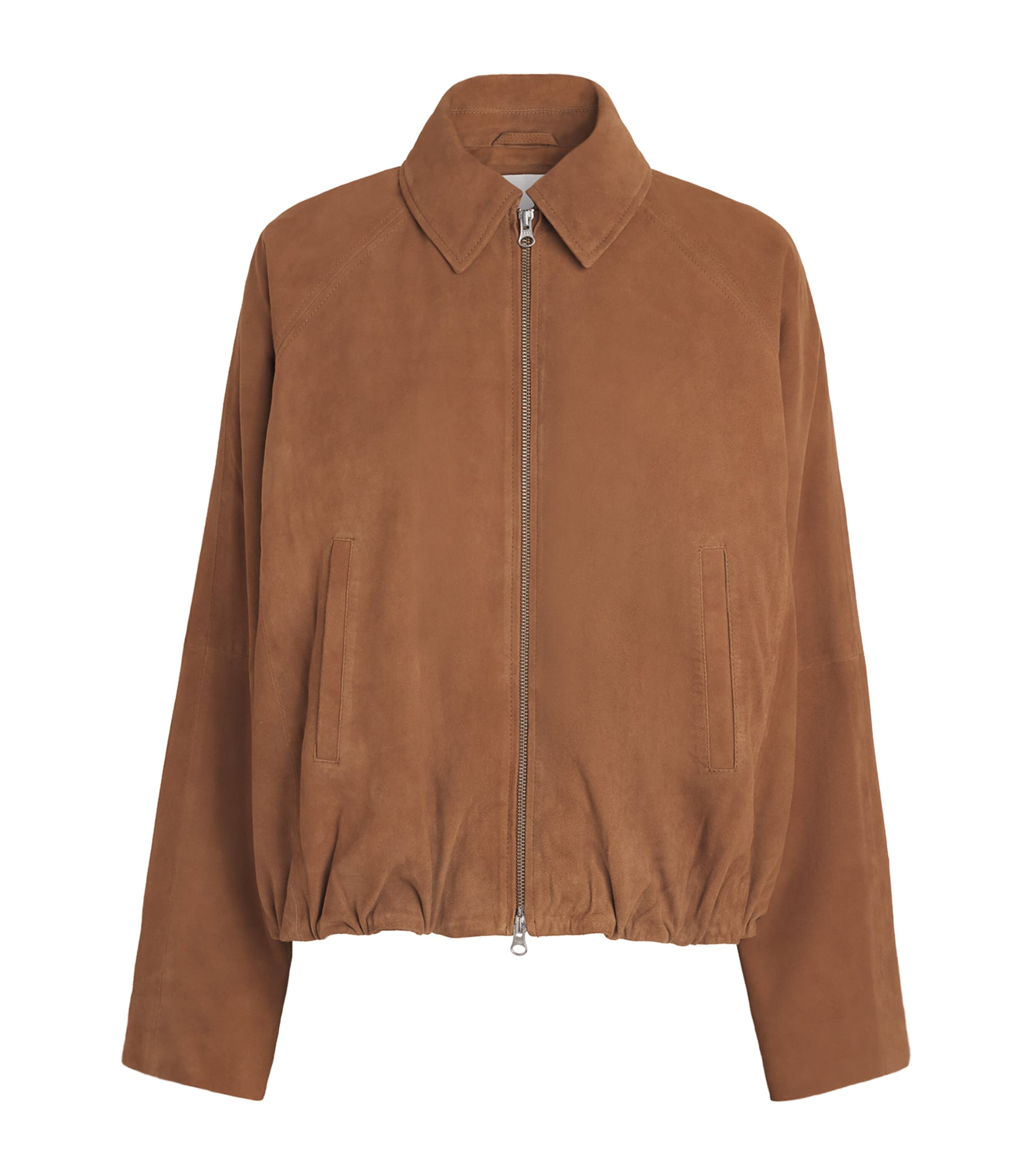 Herskind Womens Suede Ray Bomber Jacket Cognac Image 1