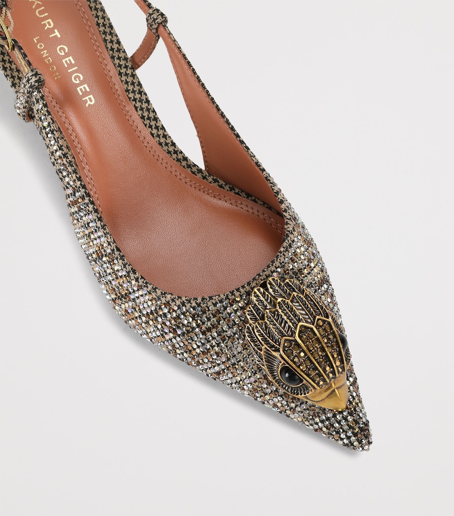 Kurt Geiger London Embellished Belsize Slingback Heels 40 Beige Comb Image 2