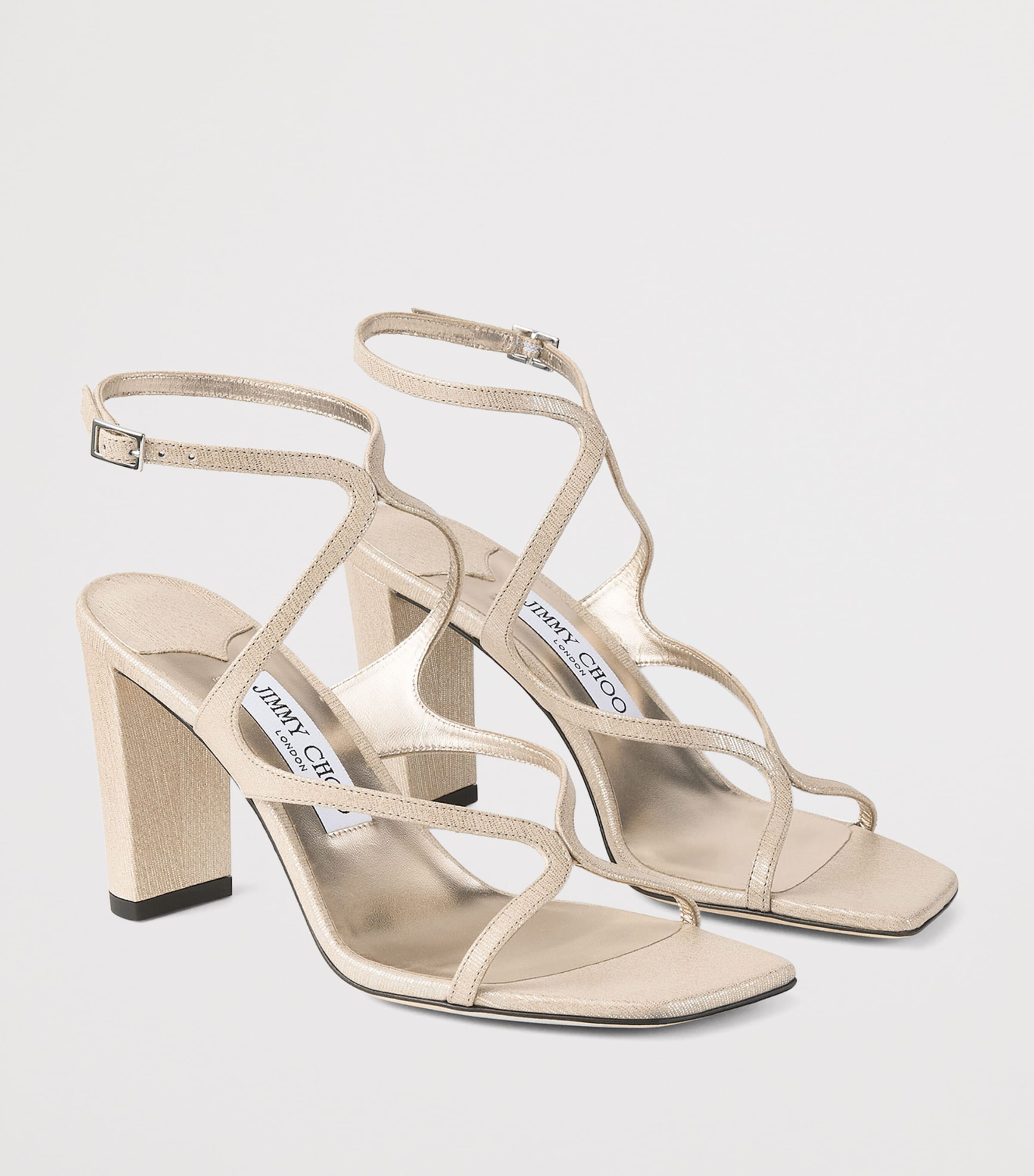 Jimmy Choo Gold Azie 85 Leather Heeled Sandals | Harrods US