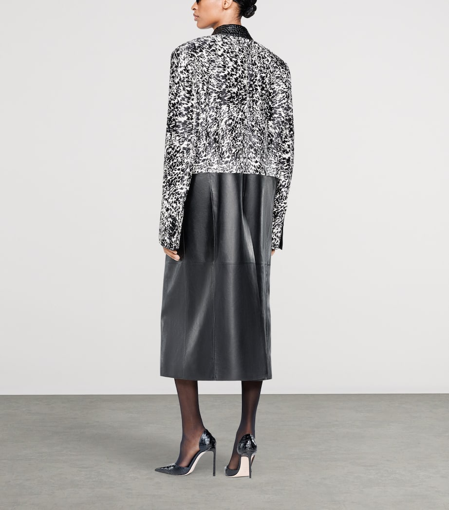 TOM FORD Womens Lambskin-Calf Hair Coat Bkw Image 4