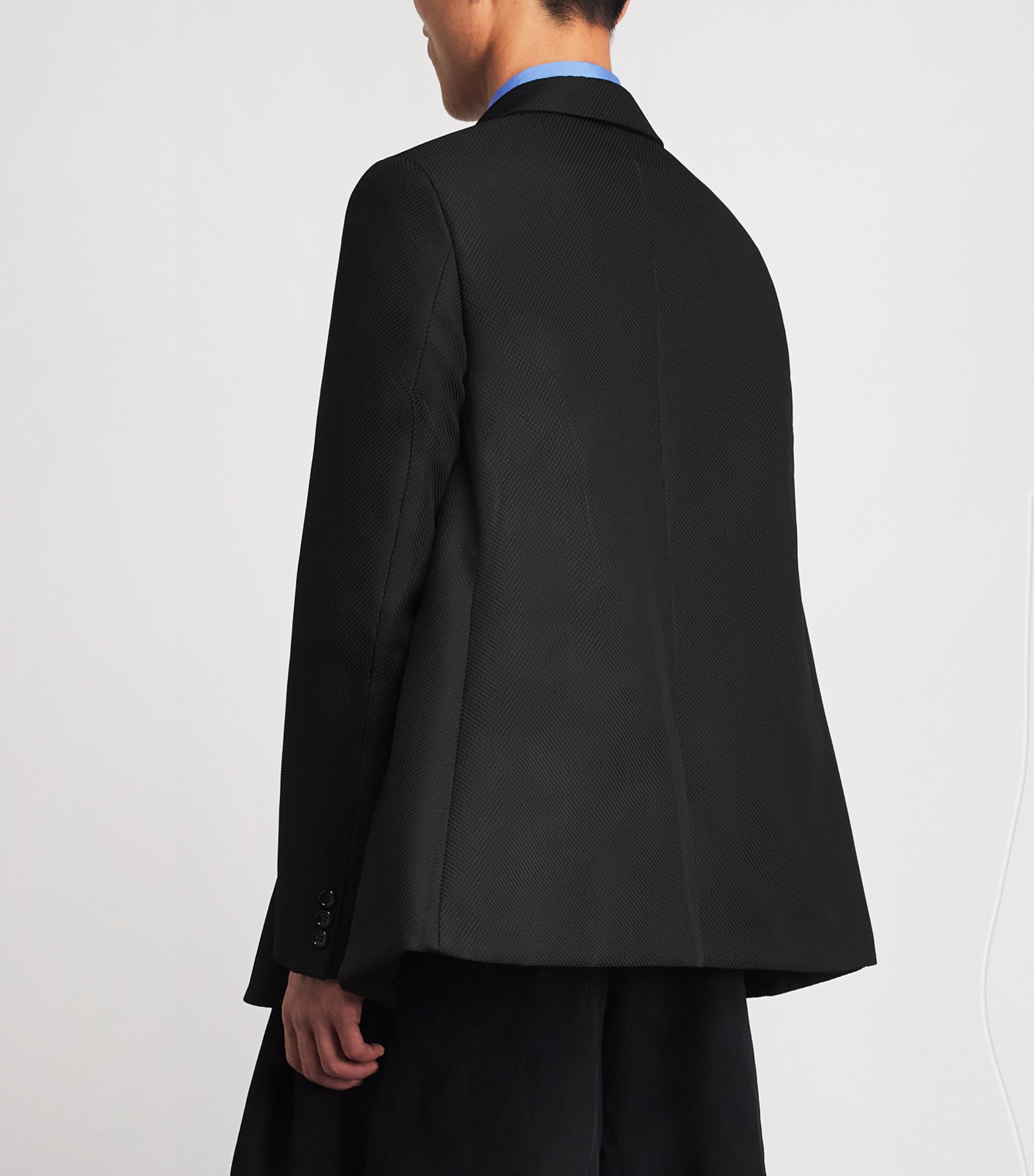 Comme Des Garçons Mens Wool Asymmetrical Blazer Black Image 5