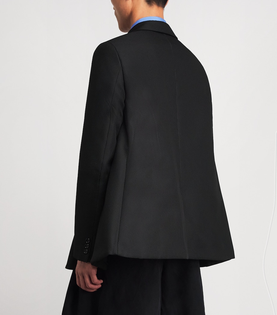 Comme Des Garçons Mens Wool Asymmetrical Blazer Black Image 5