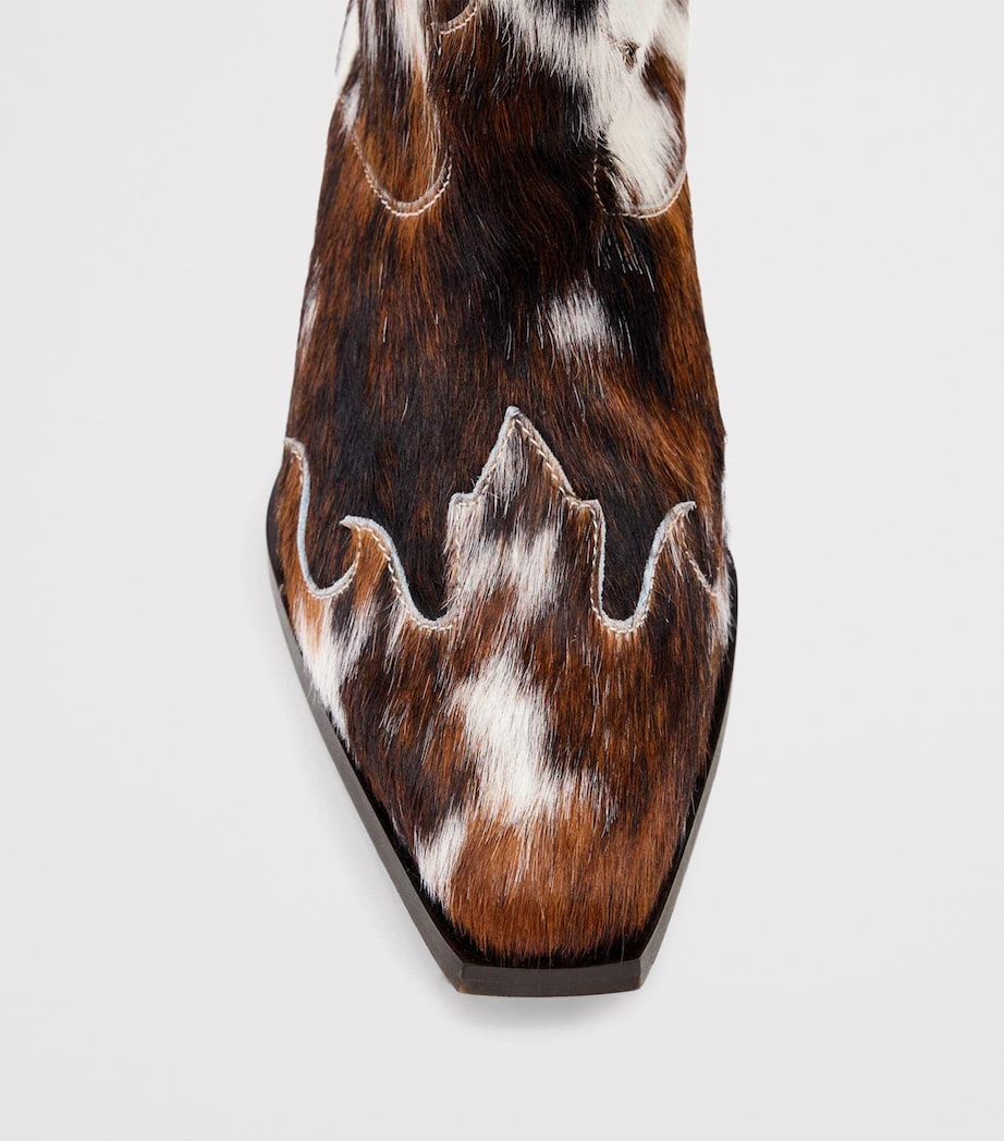 AllSaints Cowhide Dolly Cowboy Boots 47 Cow Print Image 4
