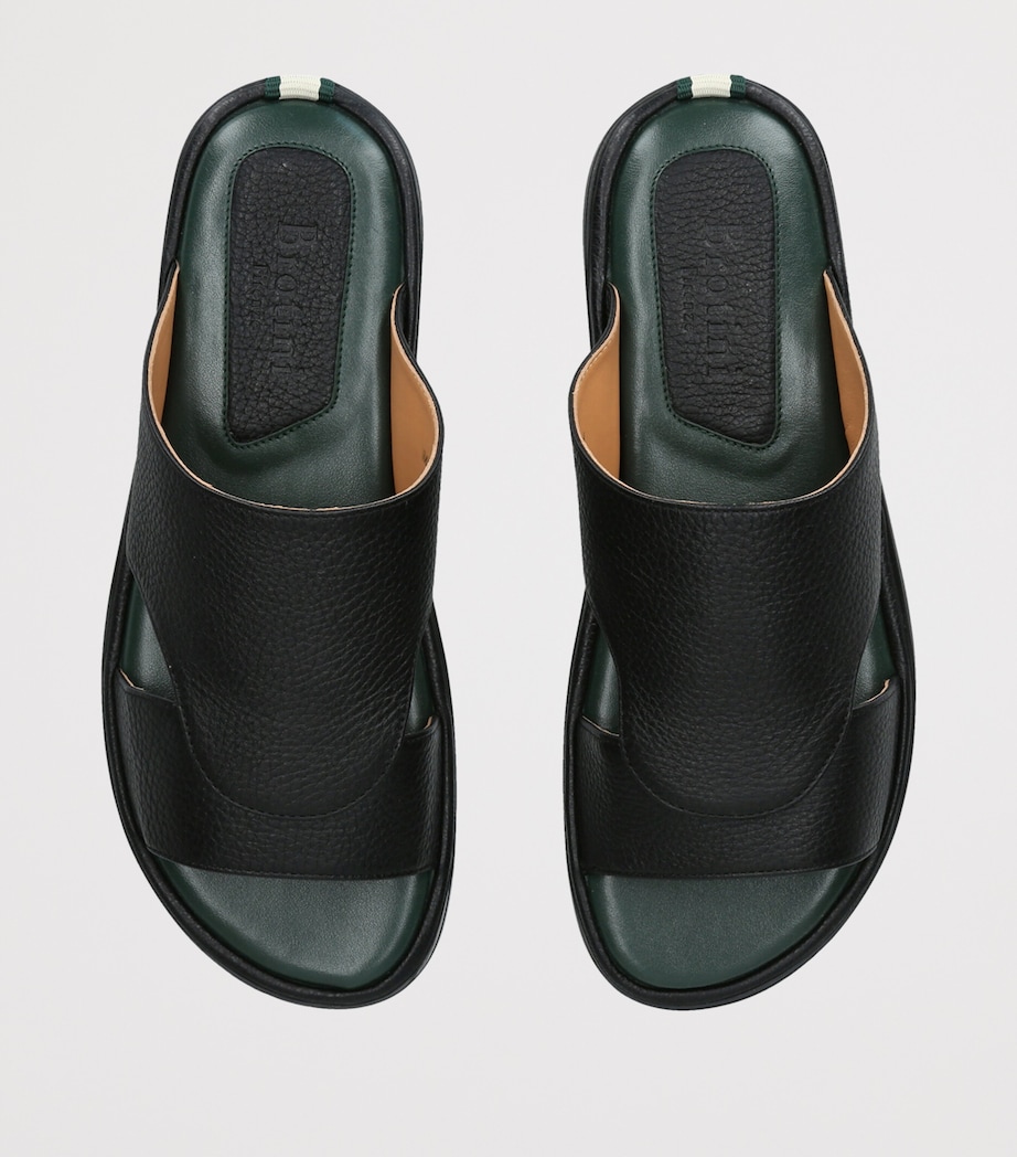 Brotini Leather Two-Strap Sandals Black Image 3