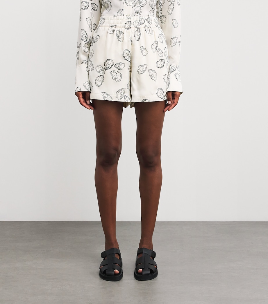 Silk-Blend Oyster Shorts MULTI Image 3
