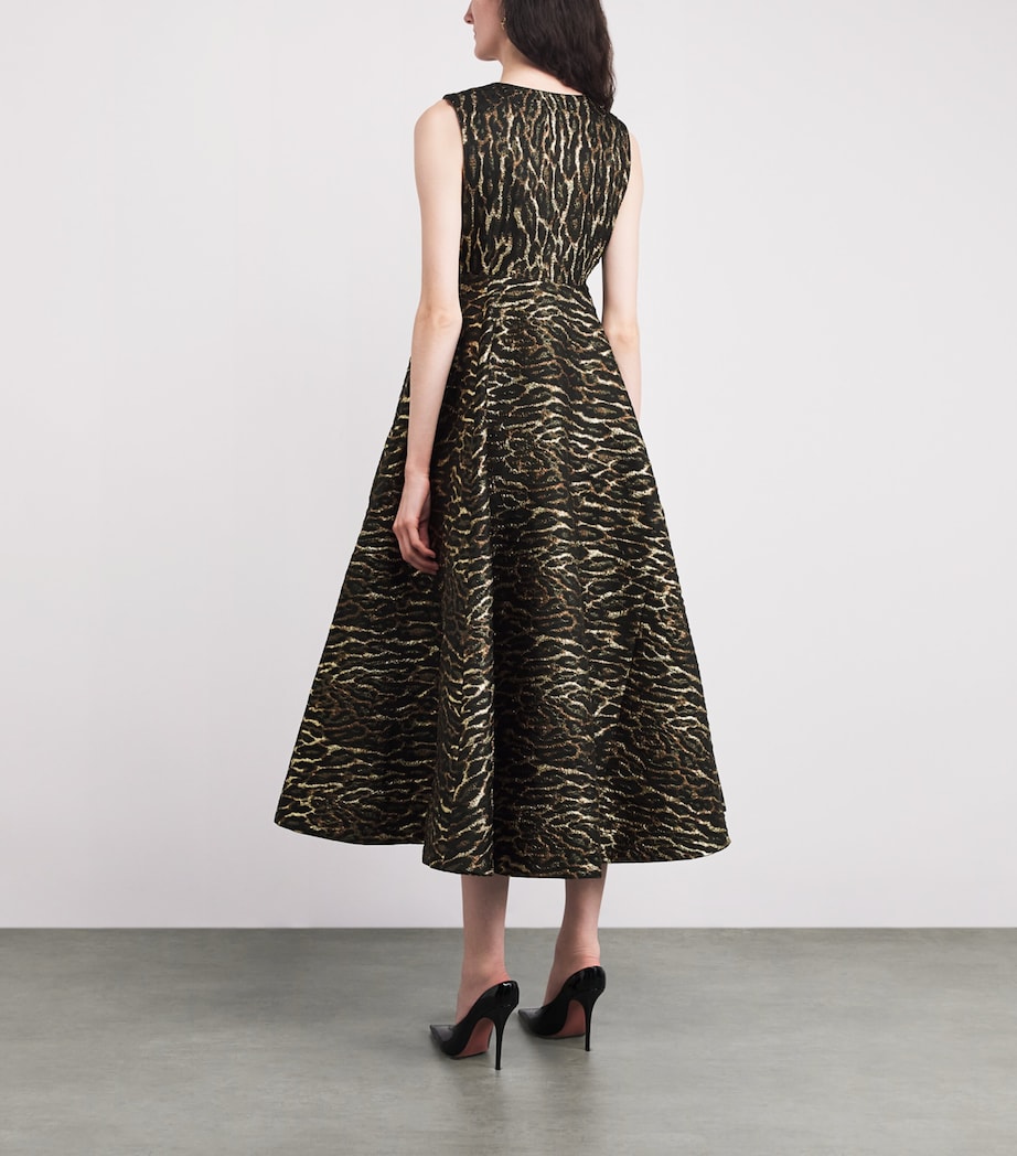 Metallic Leopard Jacquard Maxi Dress 01X ANTIQUE BRONZE Image 3
