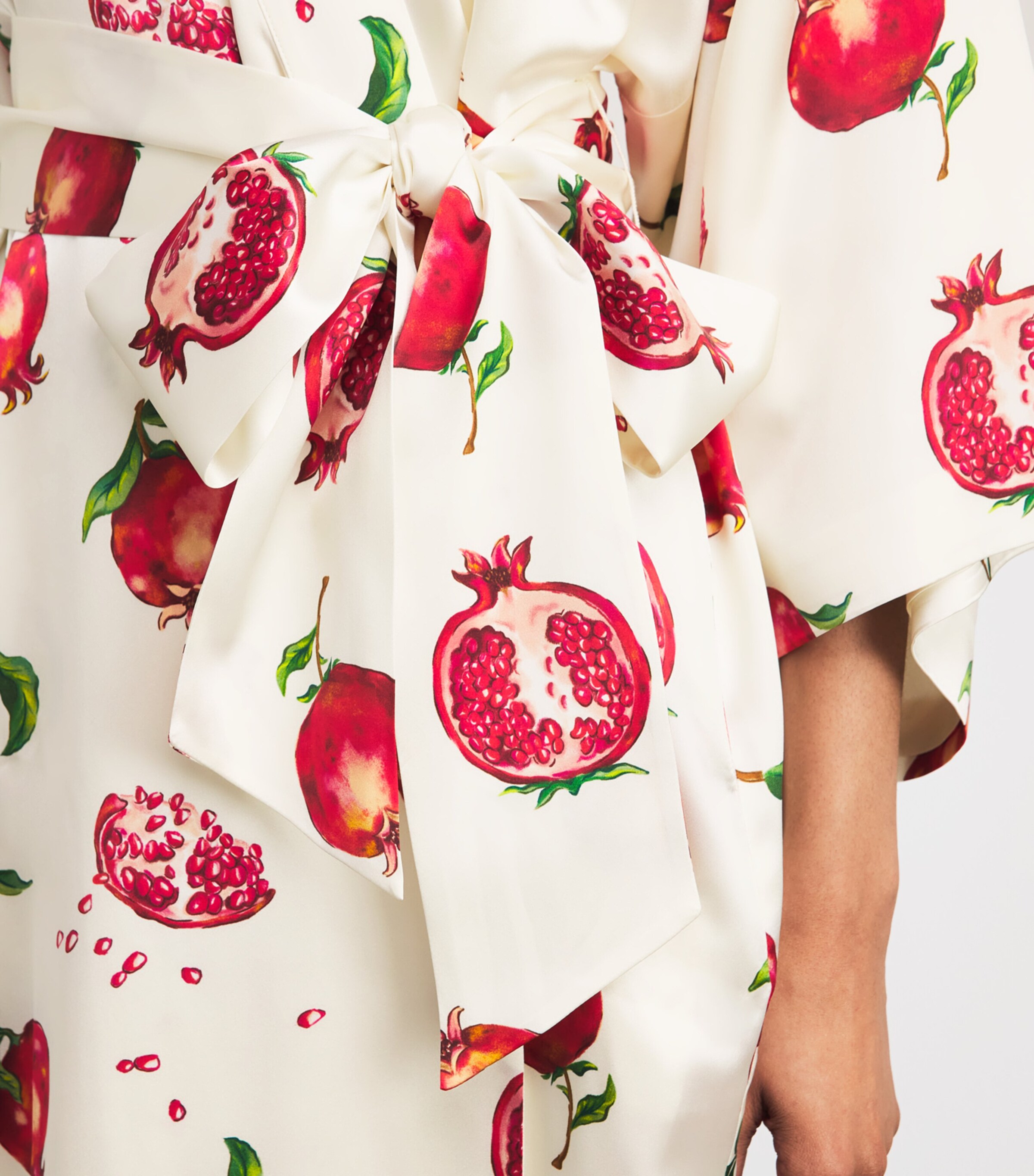 Olivia von Halle Womens Silk Pomegranate Queenie Robe Allegra Image 3