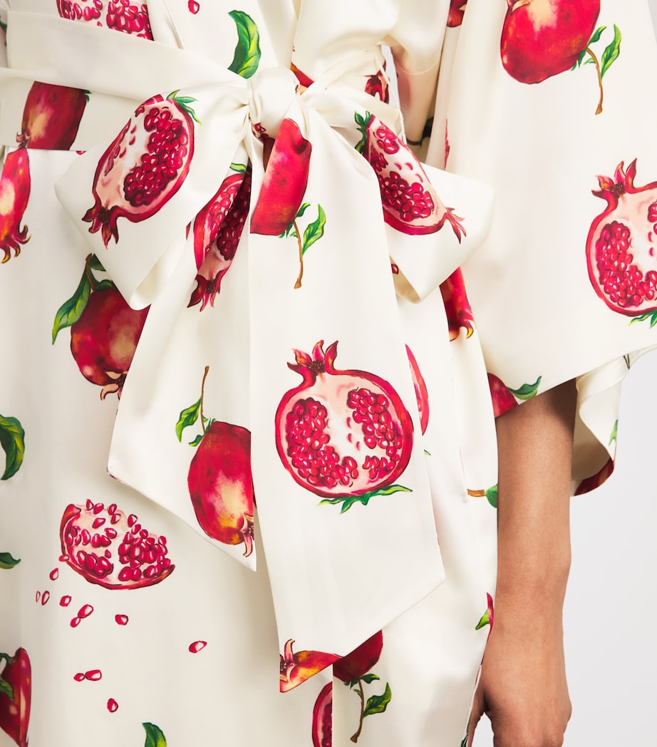 Olivia von Halle Womens Silk Pomegranate Queenie Robe Allegra Image 3