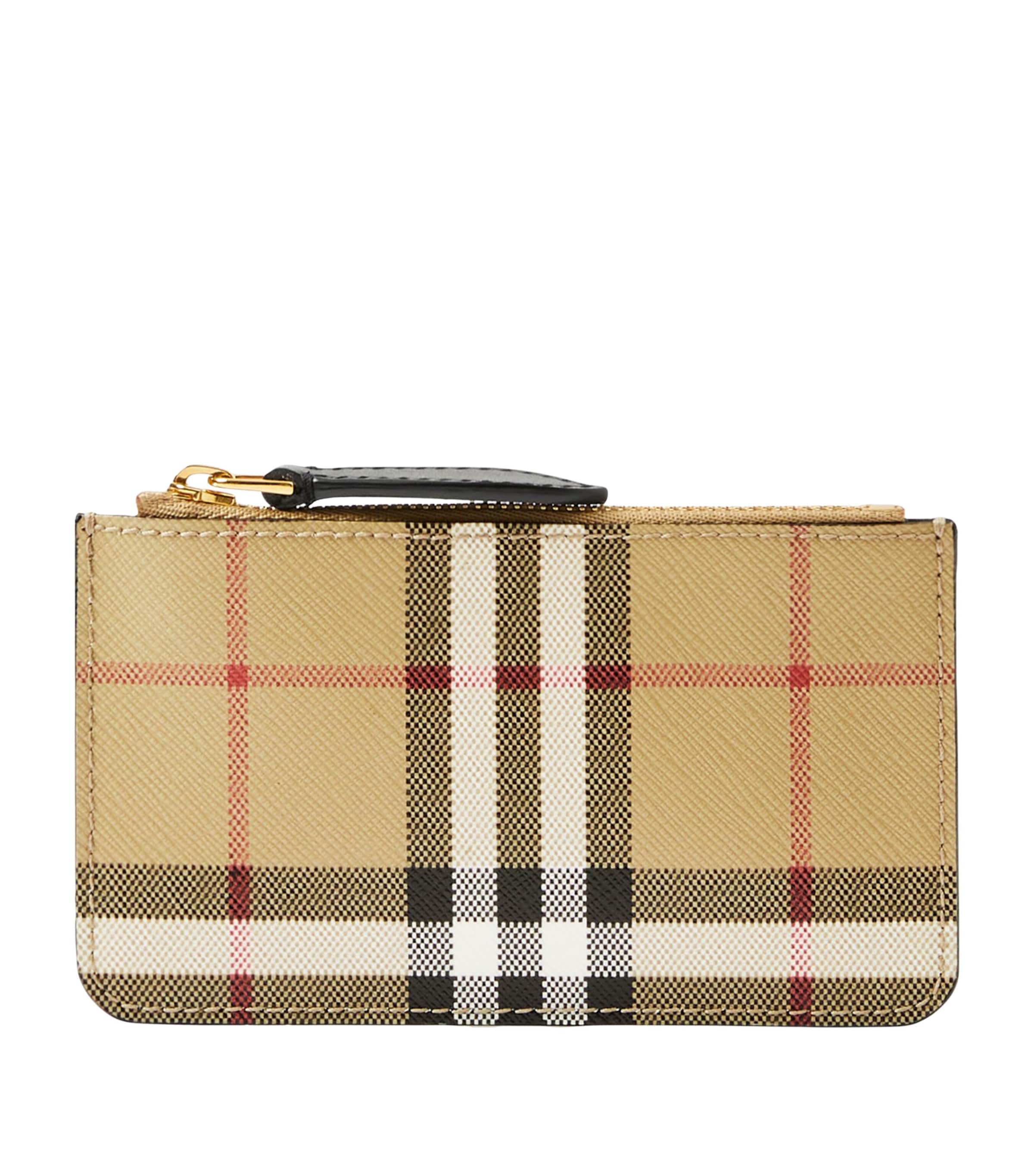 BURBERRY Nova Check Coin Case Leather Authentic Women's