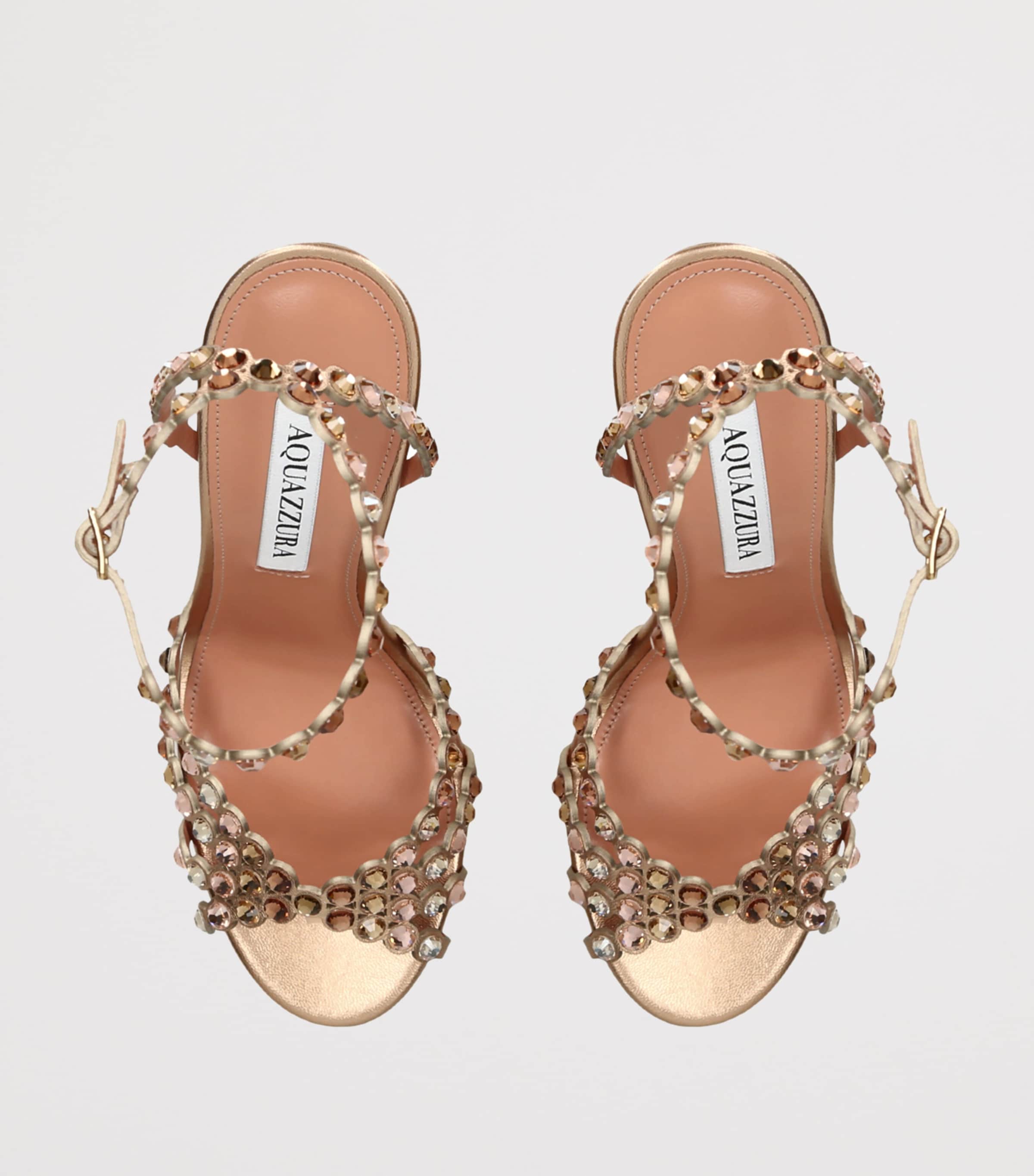 Aquazzura Leather Tequila Sandals 105 Bronze Image 4