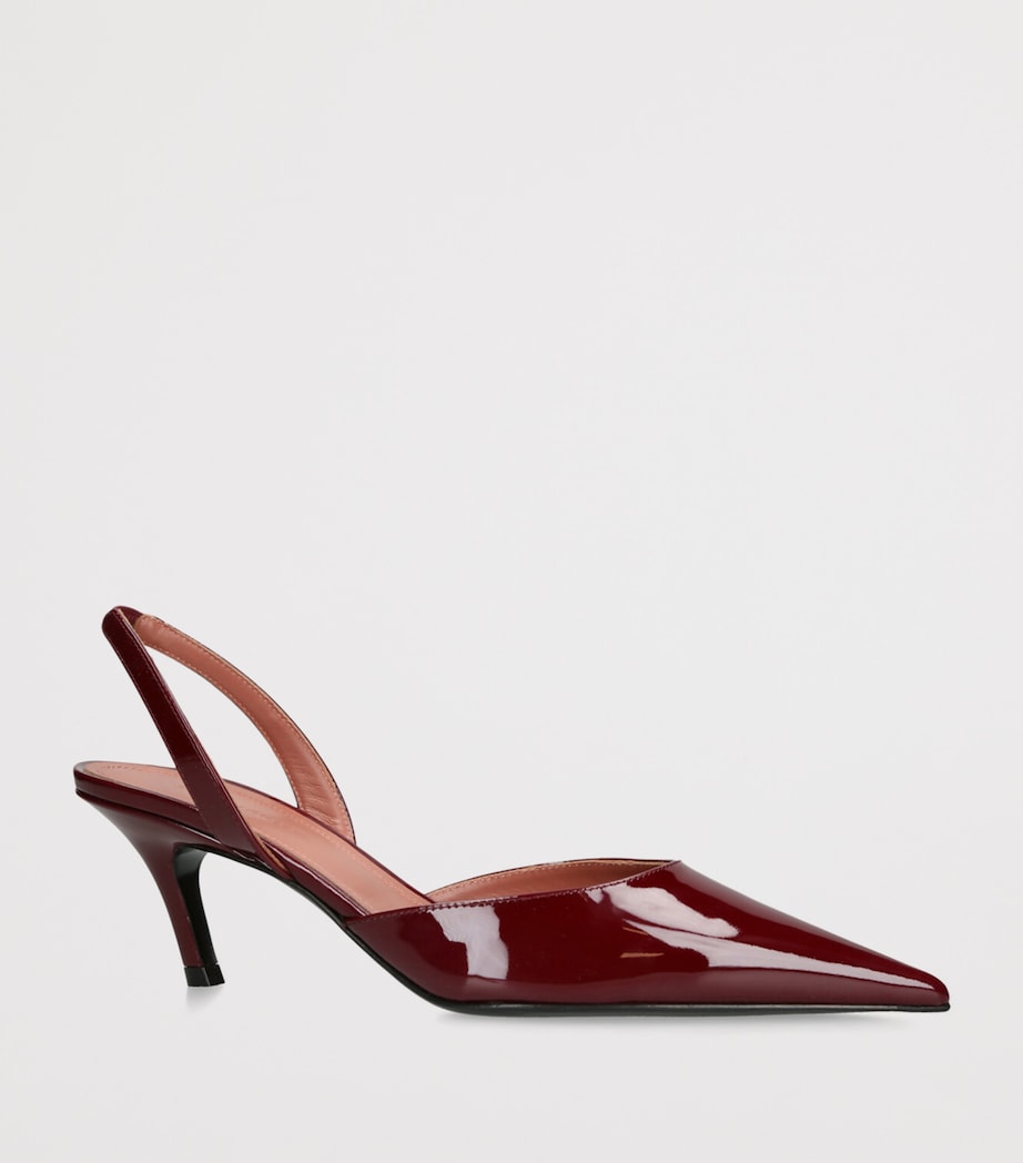 Patent Leather Sofia Slingback Pumps 60 WINE Image 3