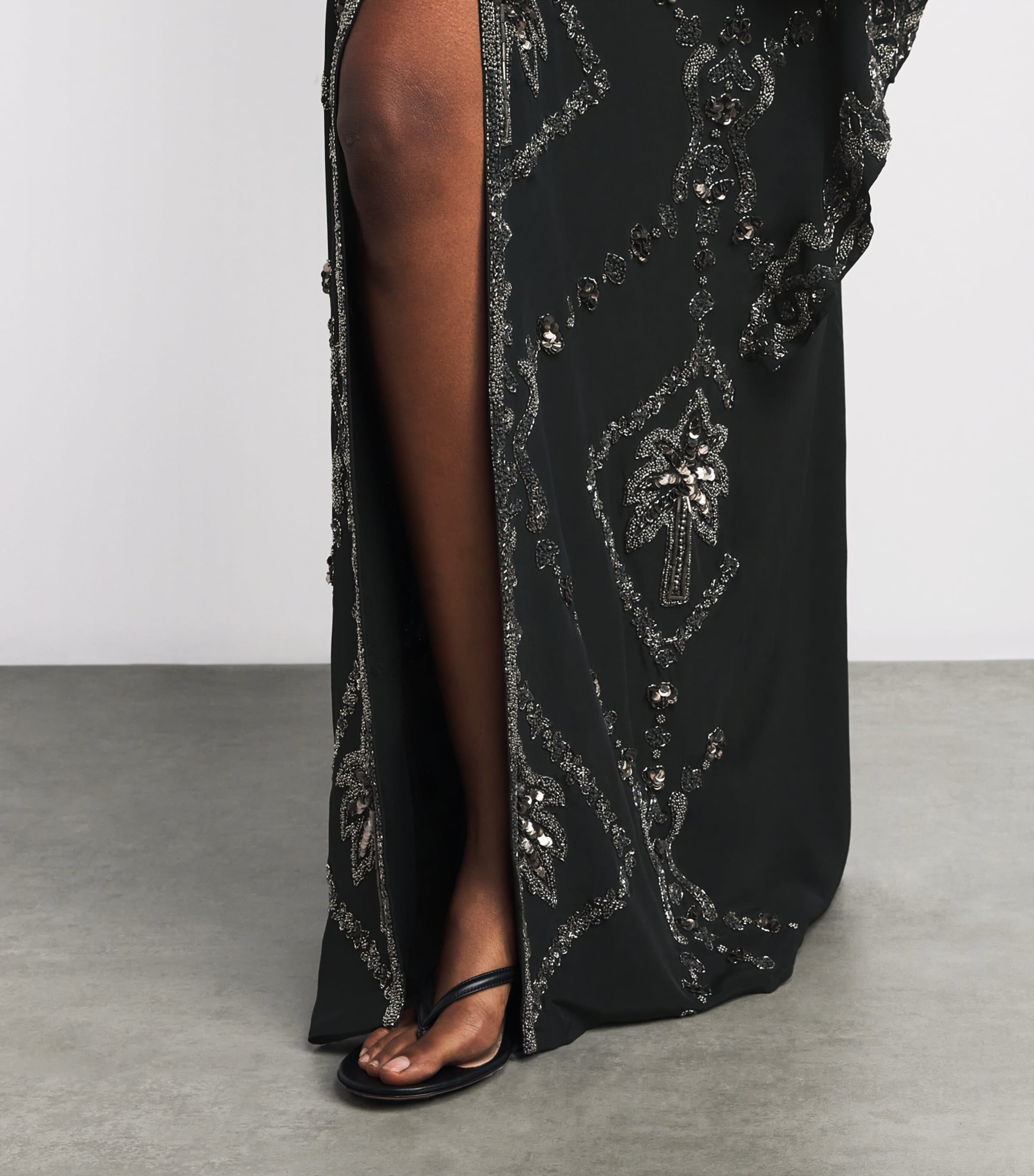 Johanna Ortiz Womens Silk Mystical Gaucho Cape Dress Black Image 5