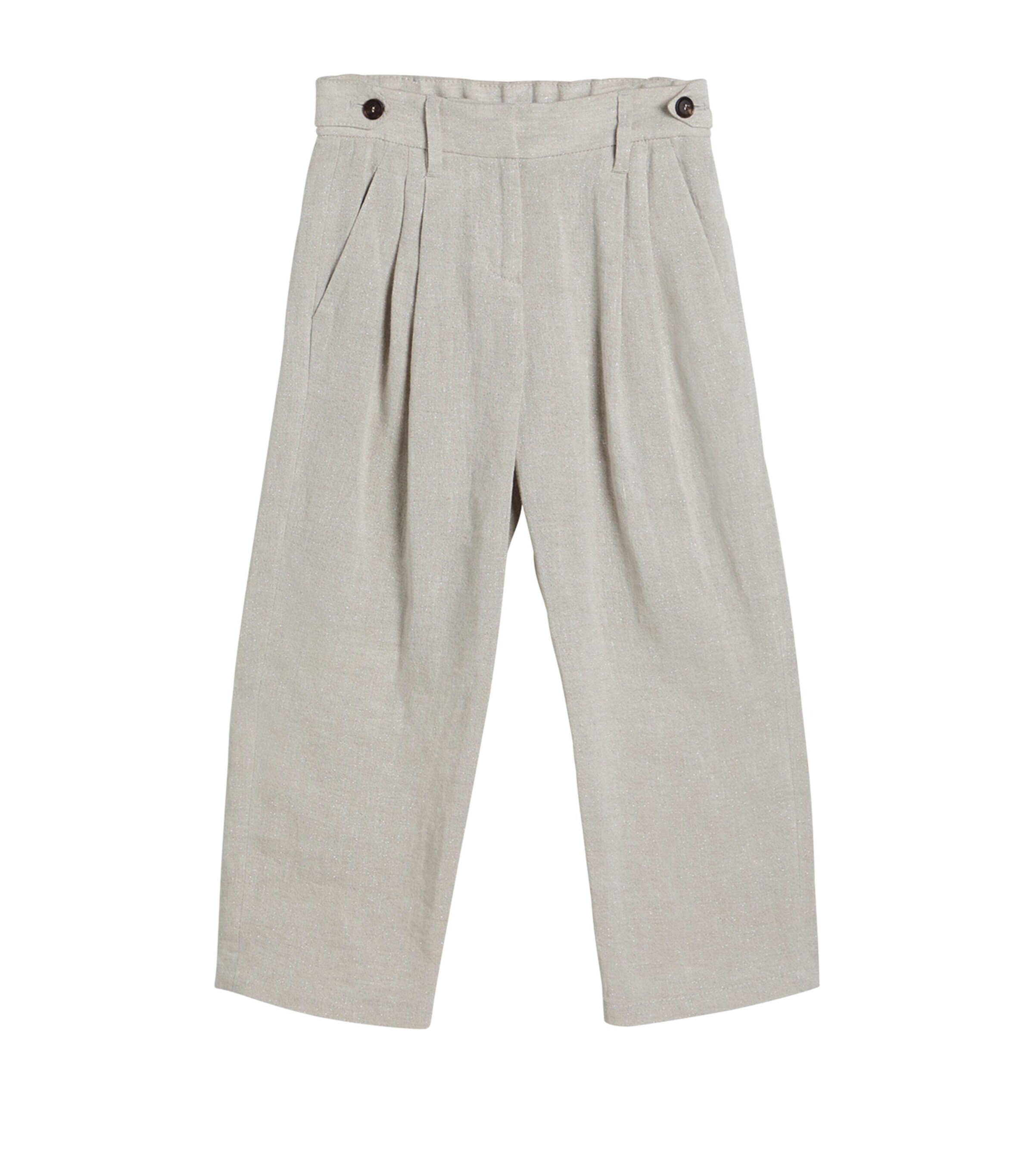 BRUNELLO CUCINELLI LINEN SPARKLING CANVAS TROUSERS