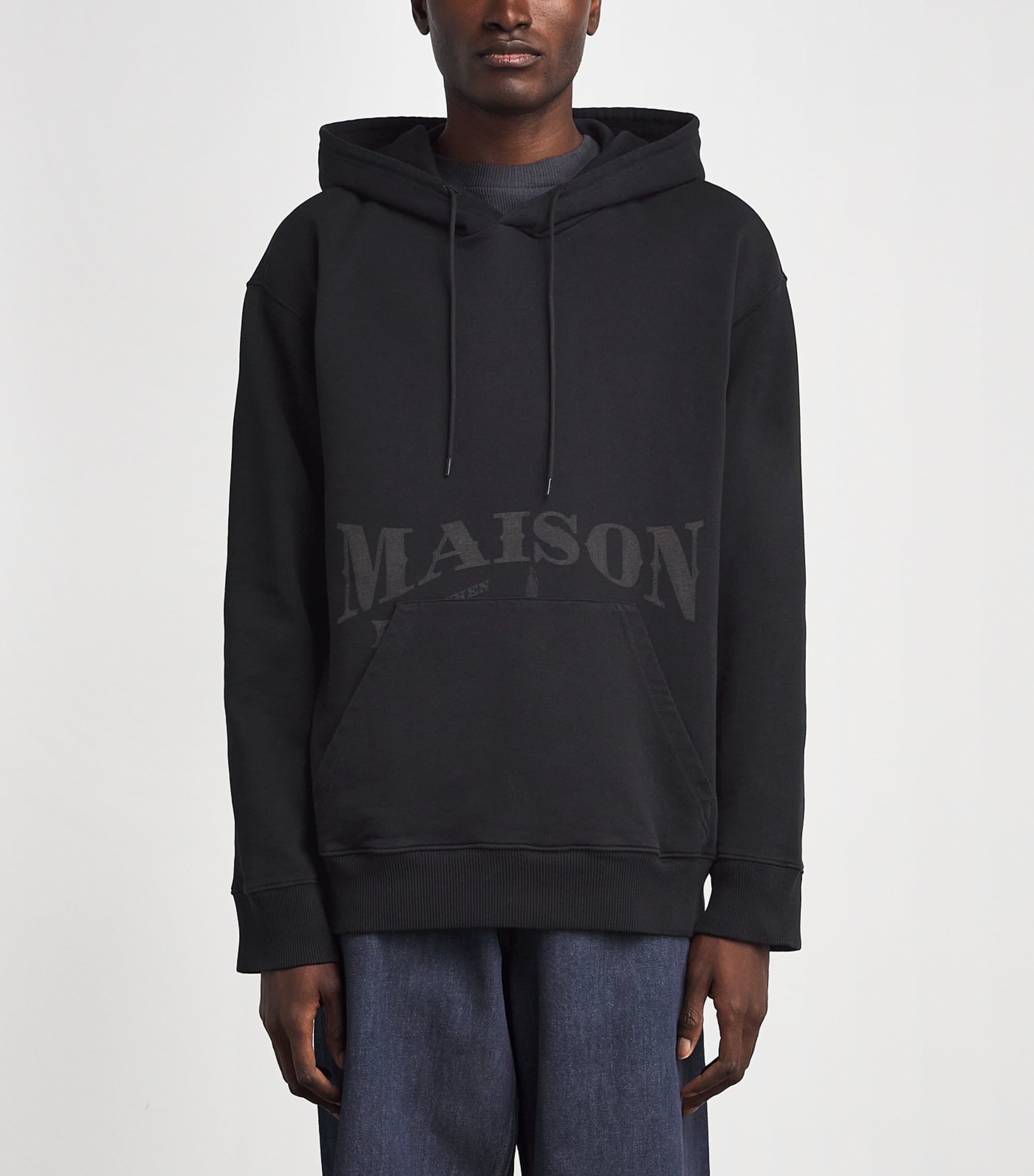 MM6 Maison Margiela Mens Oversized Logo Hoodie Black Image 4