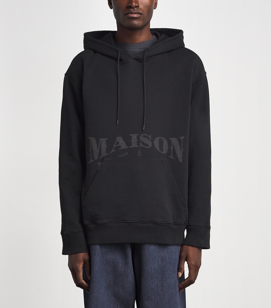 MM6 Maison Margiela Mens Oversized Logo Hoodie Black Image 4