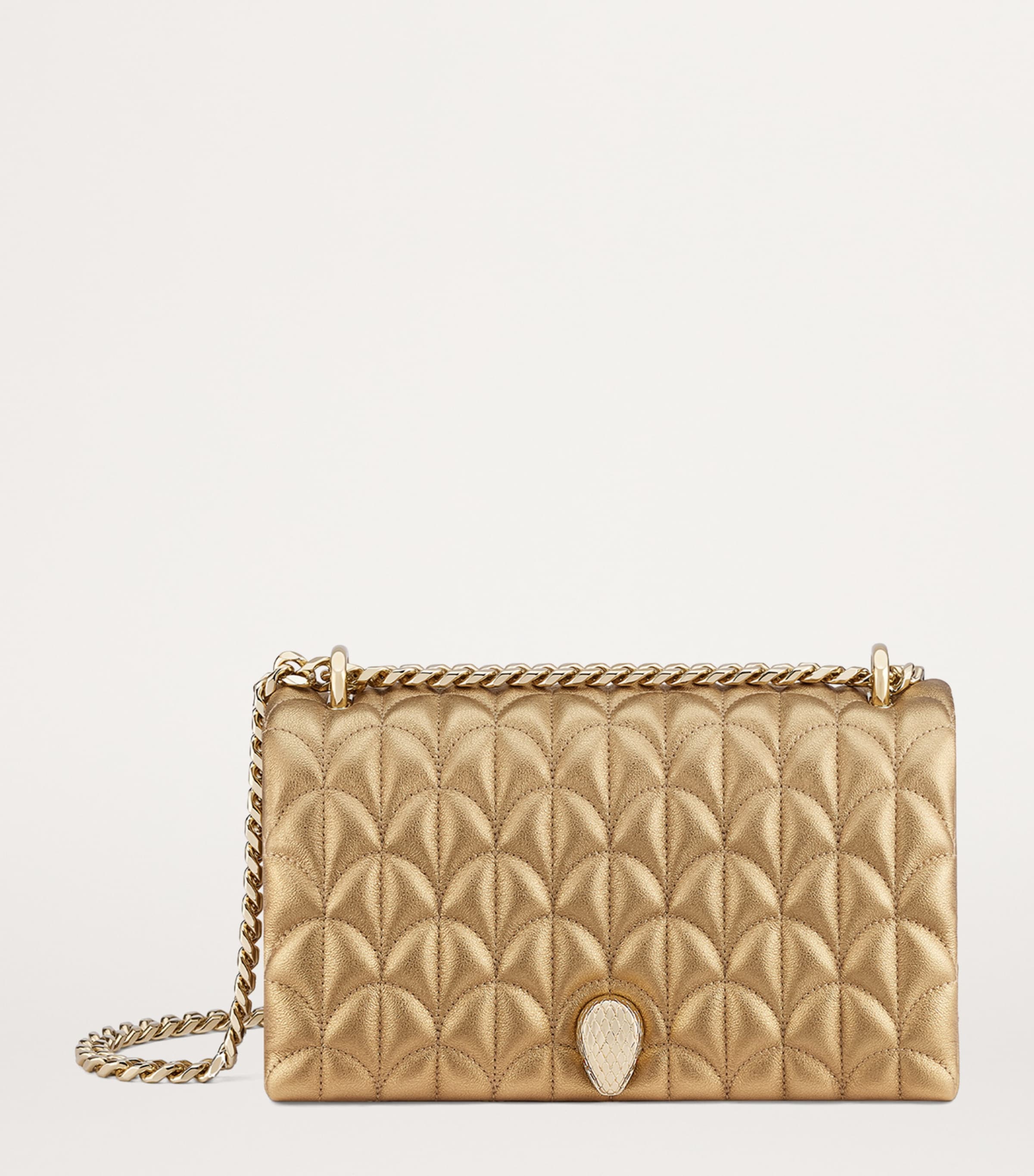 Bvlgari Leather Serpenti Sugarloaf Shoulder Bag | Harrods UK