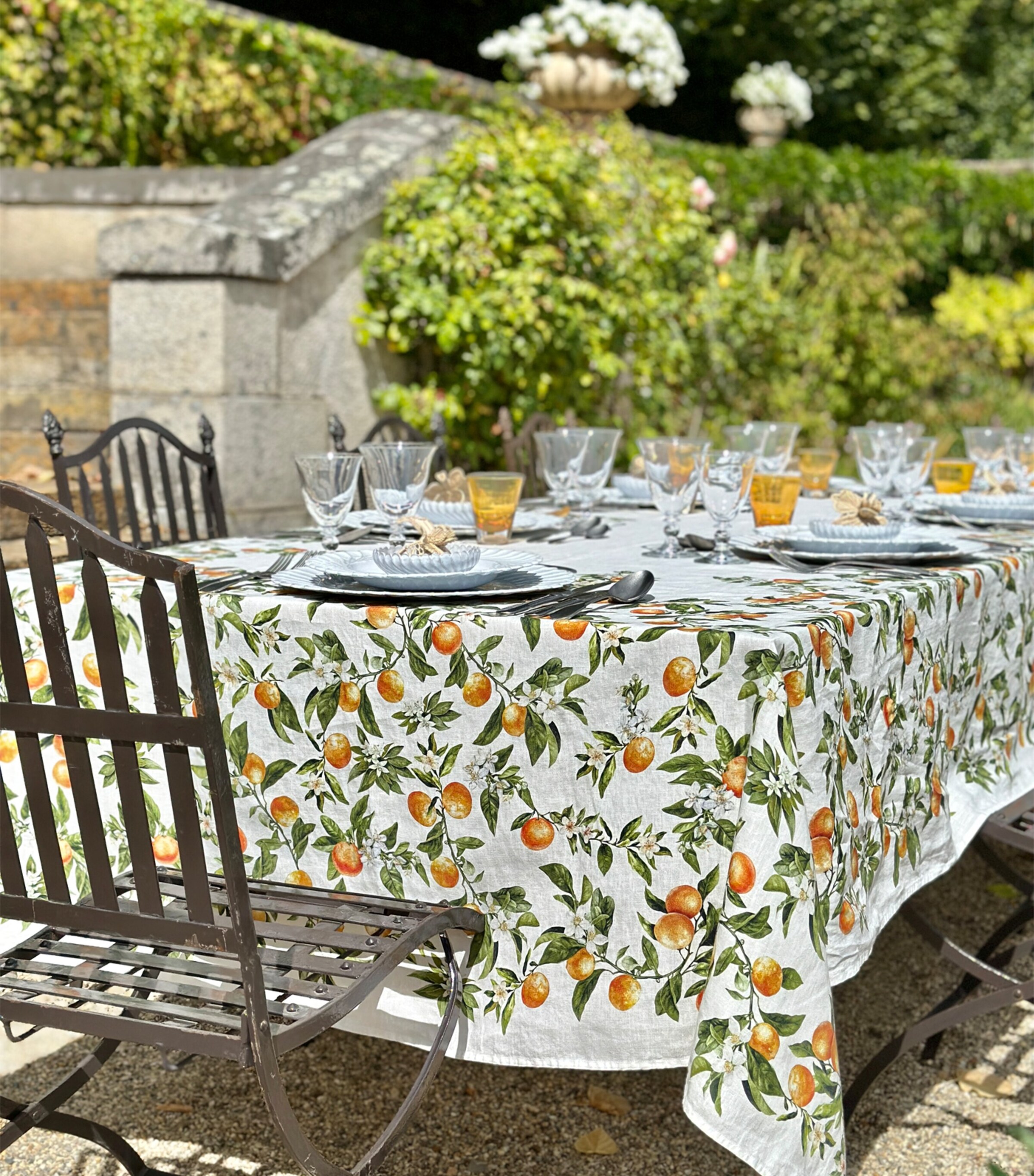 Linen L'Orangerie Tablecloth (380cm x 165cm) ORANGE Image 4