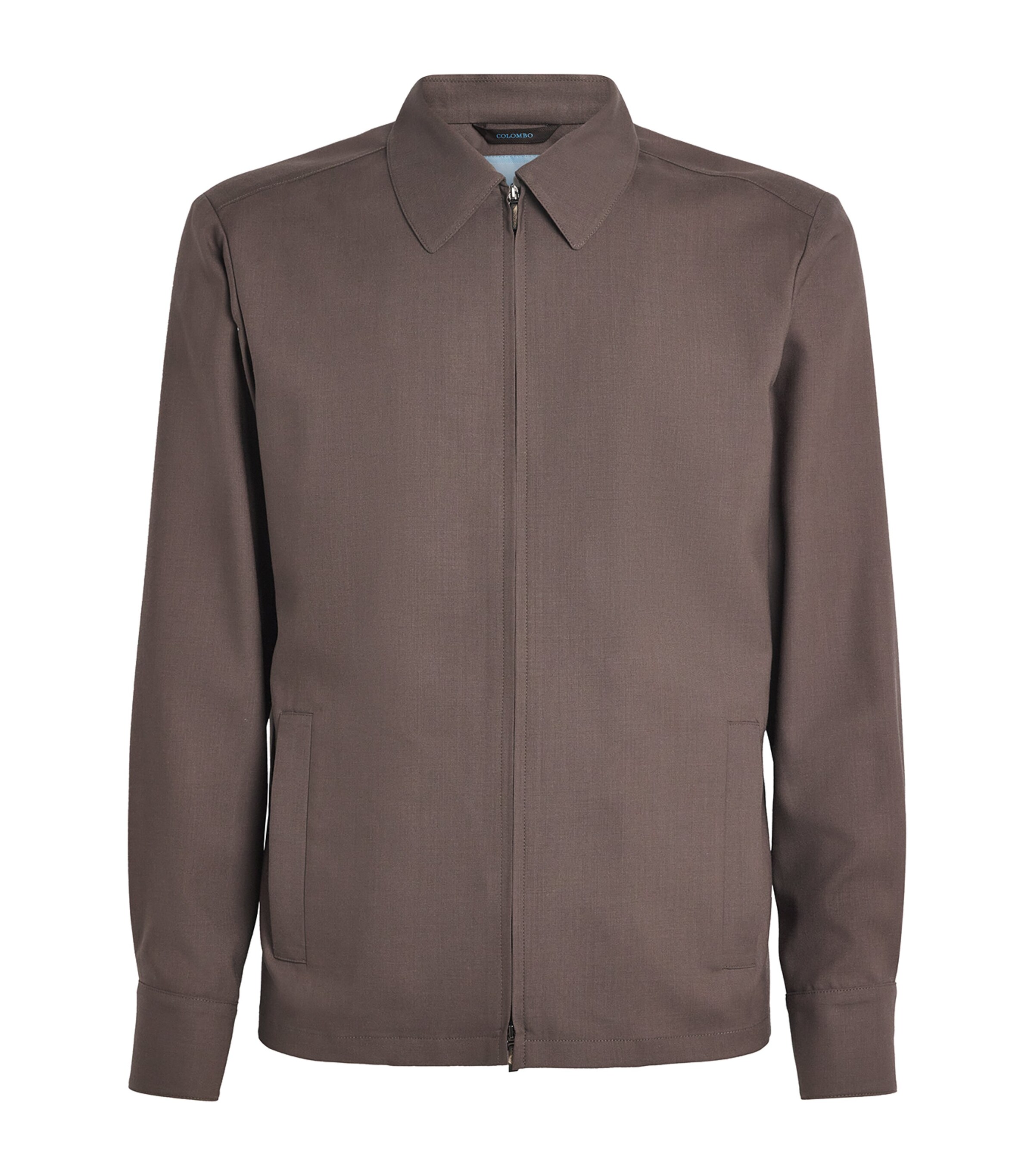 Colombo Mens Worsted Cashmere Shirt Jacket Dark Brown Image 1