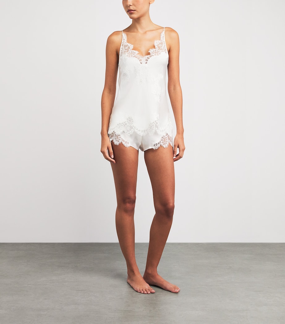 Carine Gilson Womens Silk Lace-Trim Julia Shorts Naturel/naturel Image 2