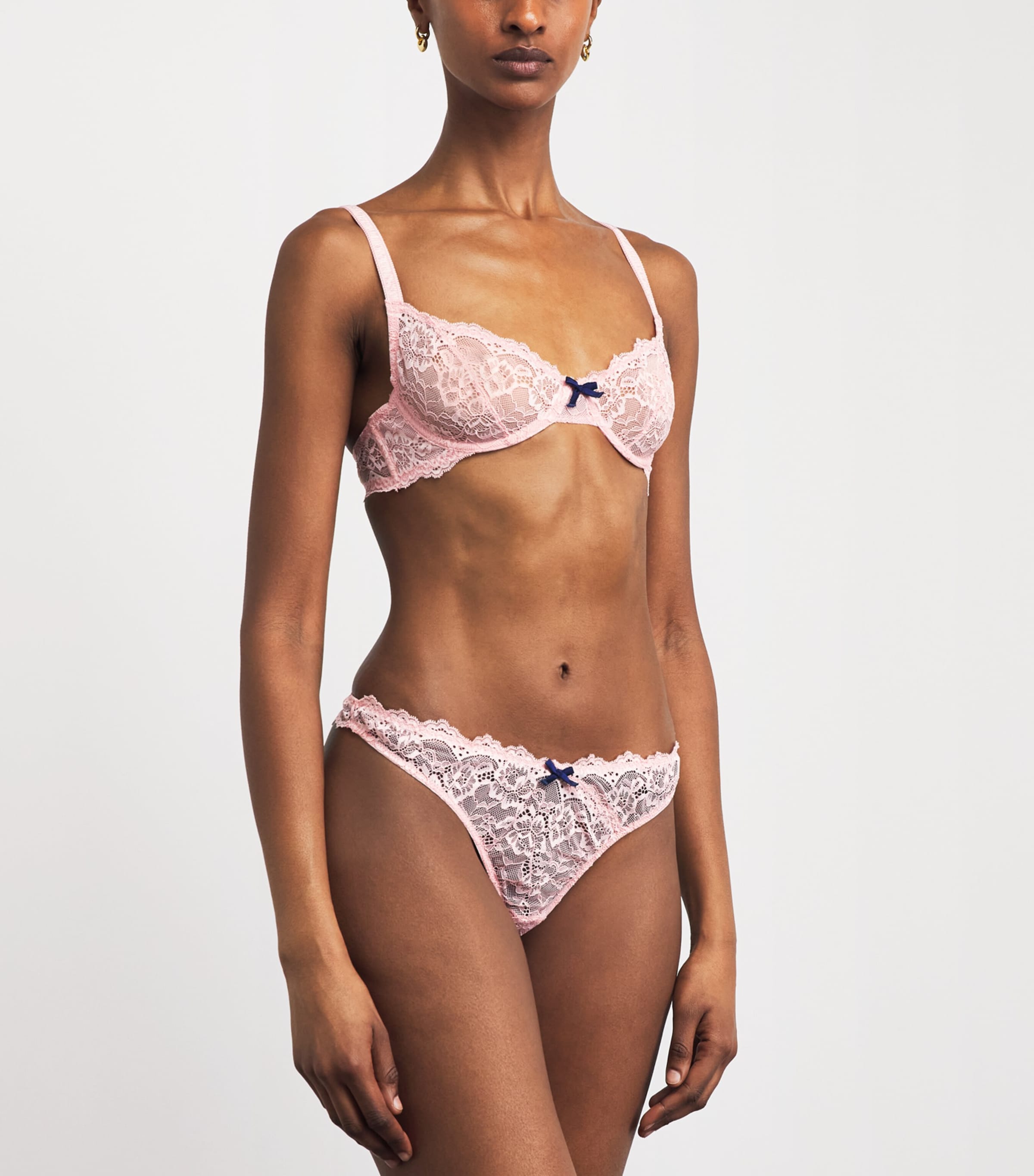 Fleur Du Mal Womens Lace Bianca Balconette Underwired Bra Pink Lady Image 2