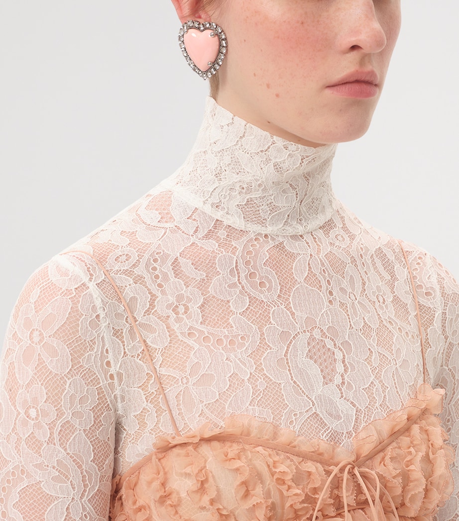 Metal, Resin and Swarovski Crystal Coeur Hyperbole Clip-On Earrings BXM Image 2