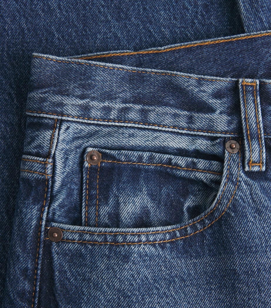 FRAME Womens The Bow High-Rise Barrel-Leg Jeans Obscura Image 6