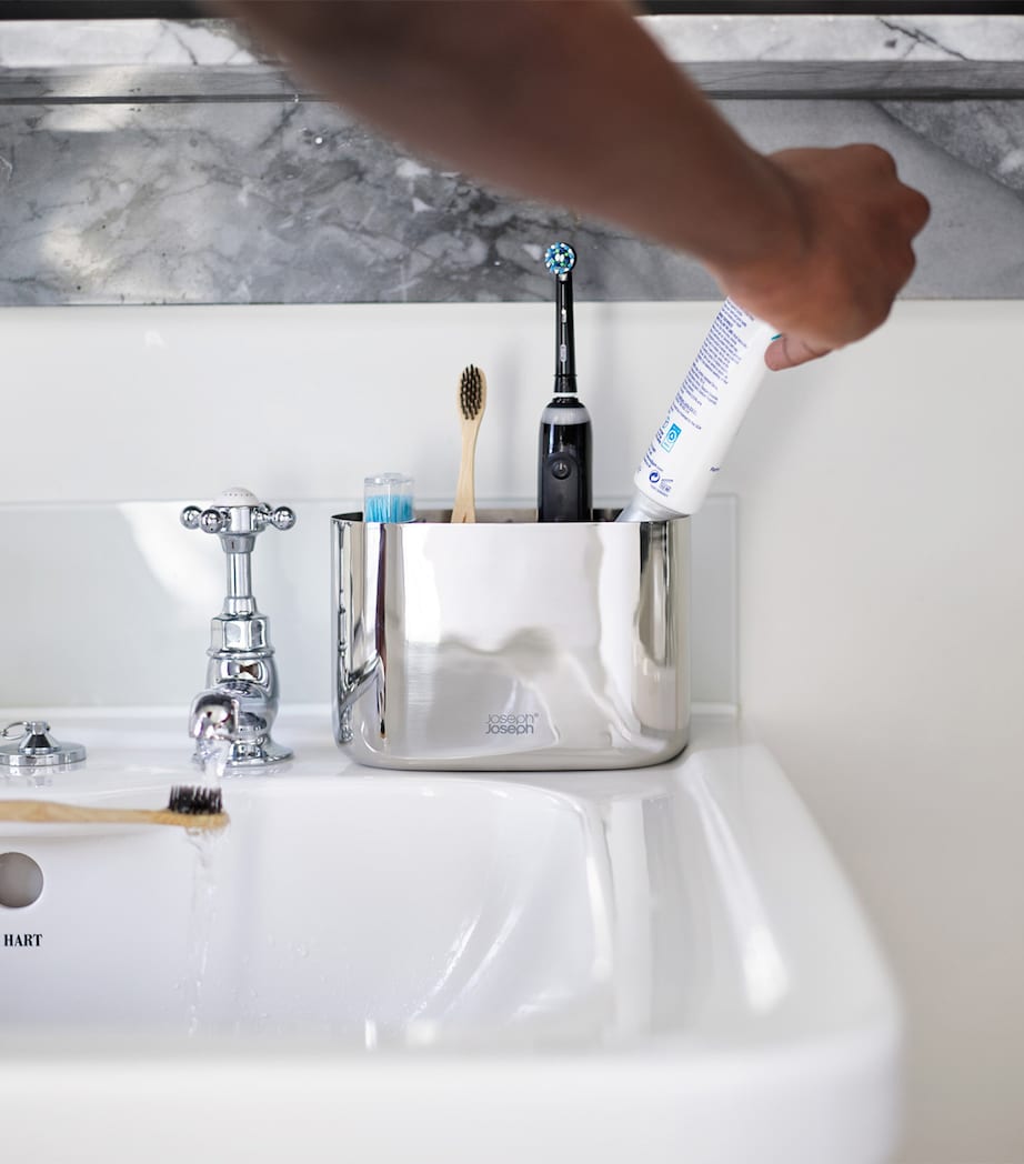 Large EasyStore Luxe Toothbrush Holder STAINLESS STEEL Image 4