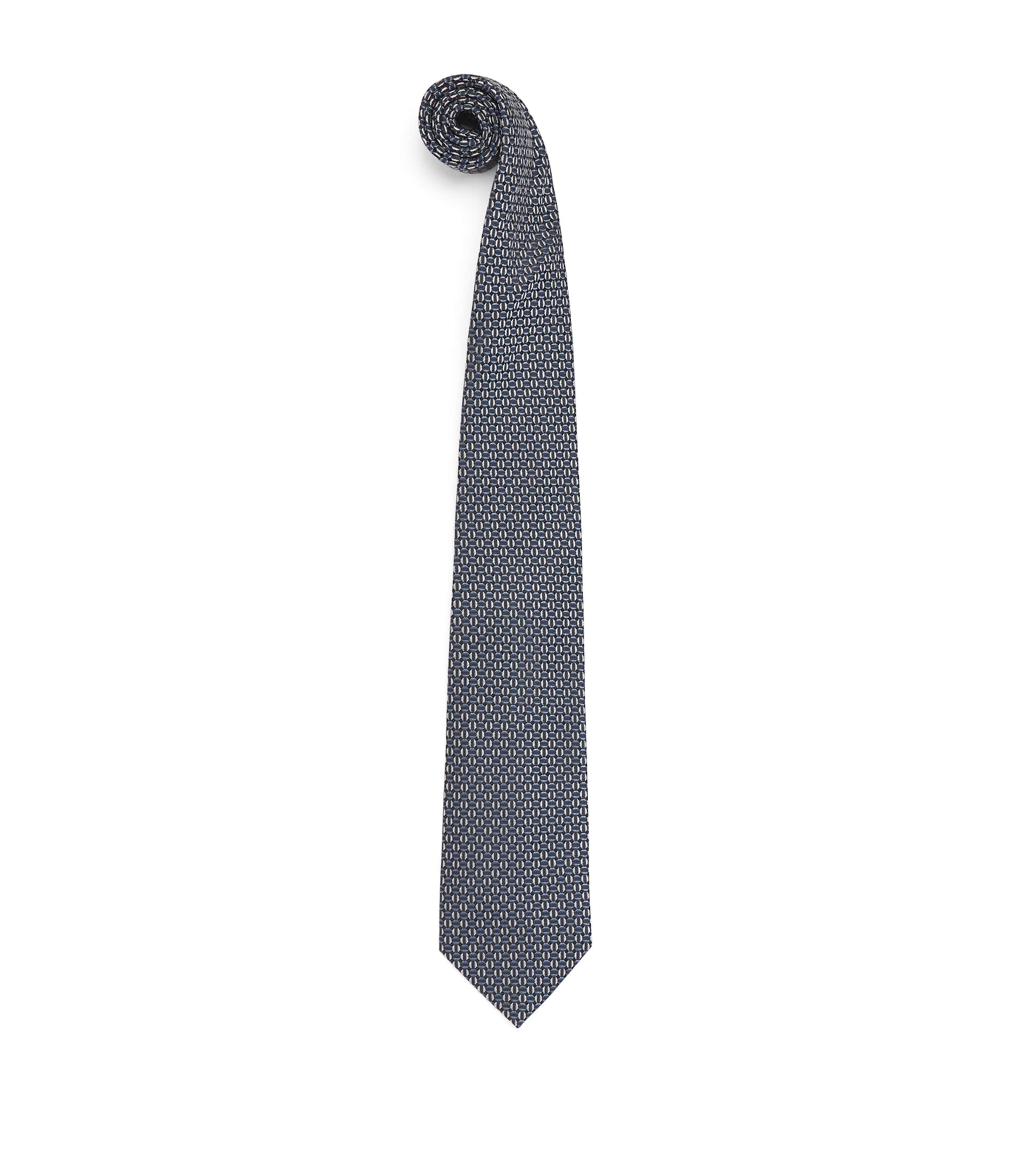 Pal Zileri Silk Geometric Jacquard Tie Blue Image 1