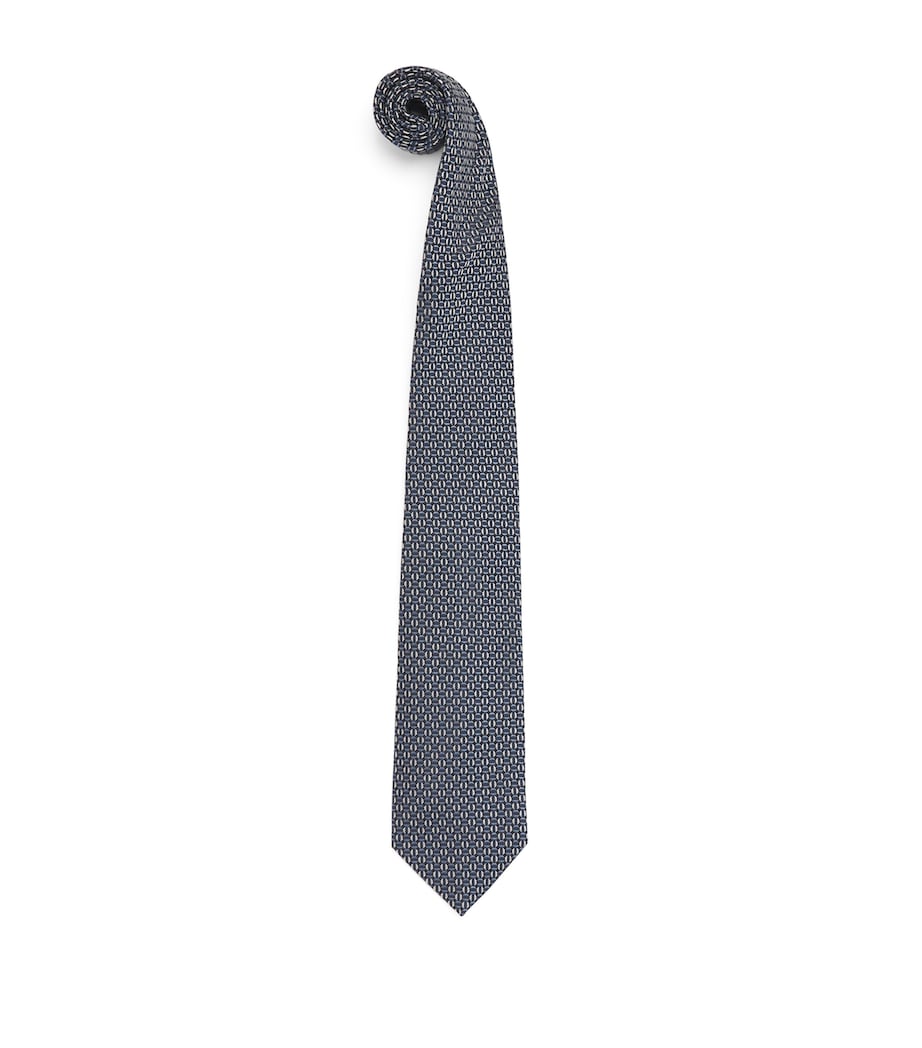 Pal Zileri Silk Geometric Jacquard Tie Blue Image 1