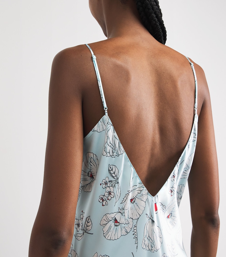 Olivia von Halle Womens Silk Floral Garbo Slip Dress Serafina Image 5