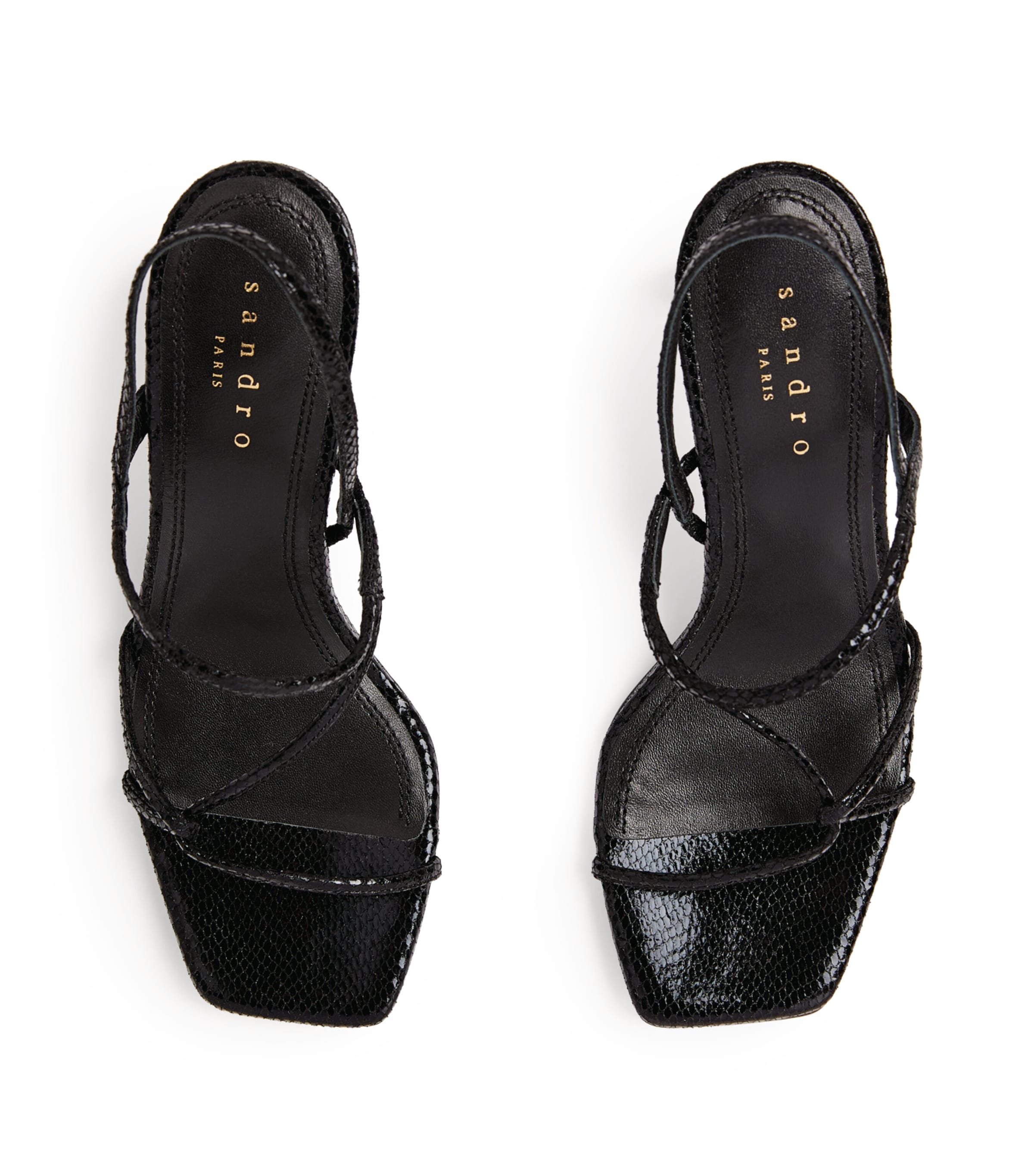 Leather Strappy Sandals 70 BLACK Image 5