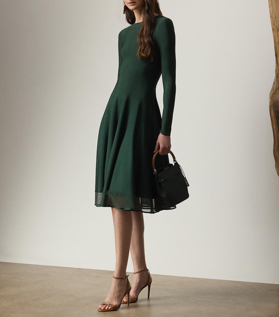 Sheer Edge Midi Dress DARK RACING GREEN Image 5