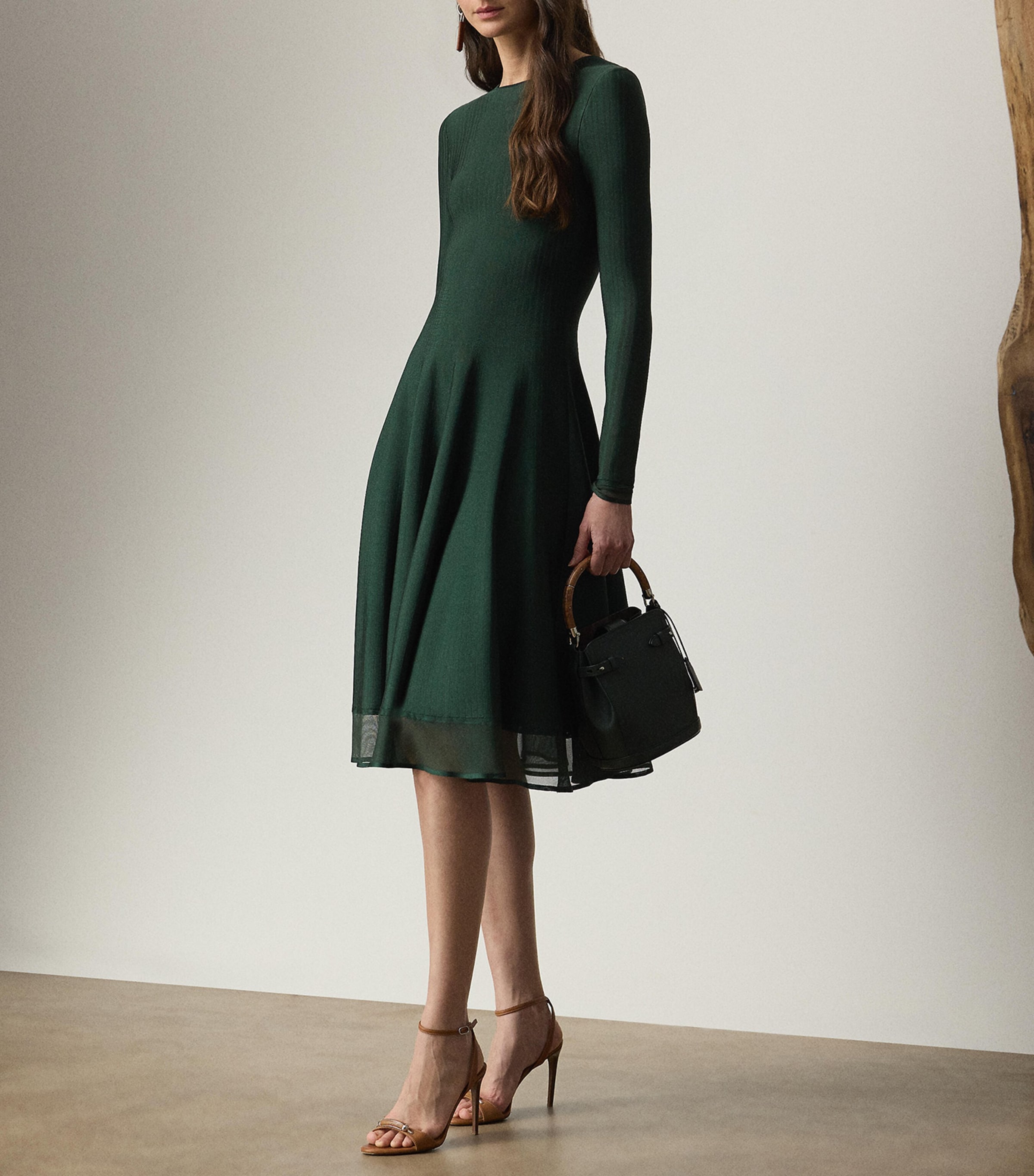 Ralph Lauren Collection Green Sheer Edge Midi Dress Harrods MC